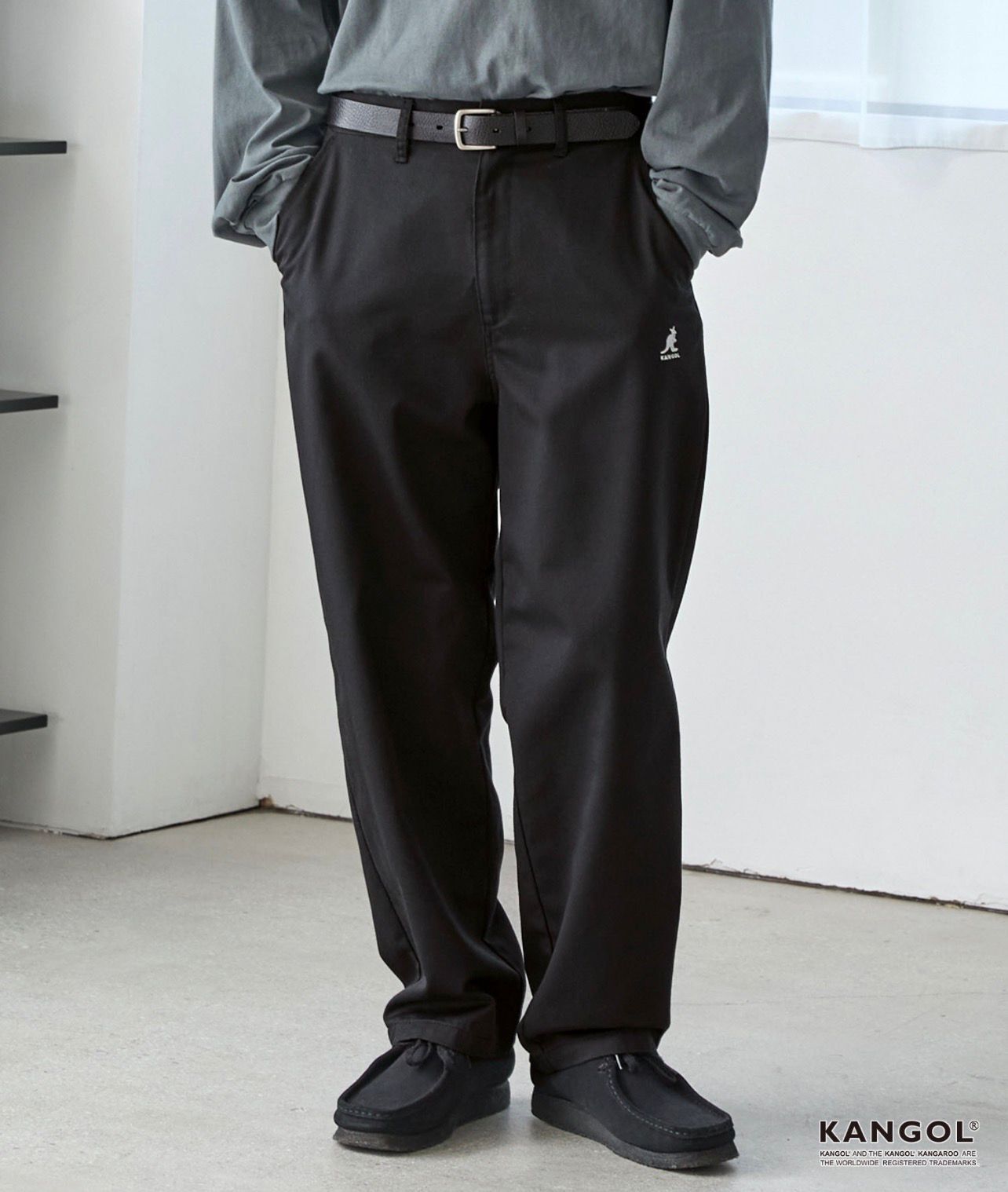 【預購】JN092602 KANGOL 刺繡LOGO長褲