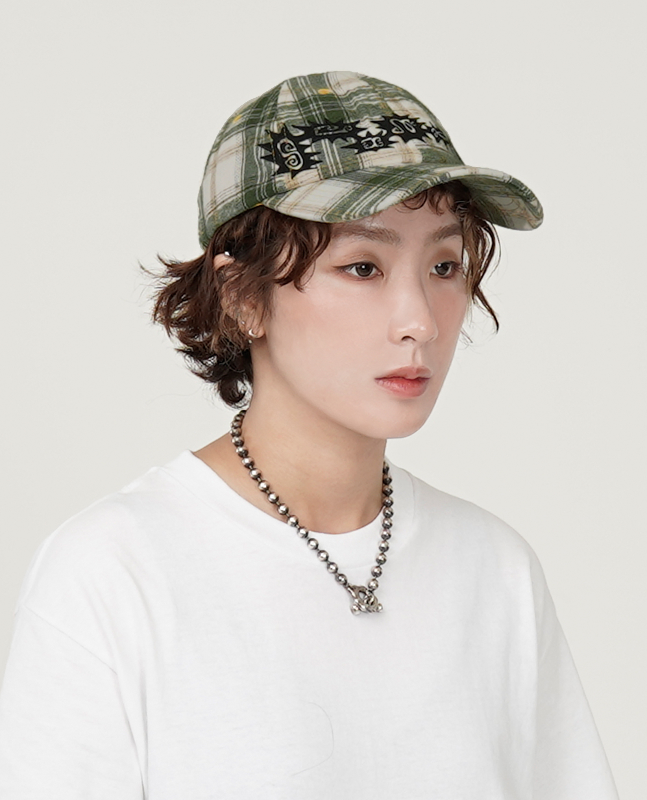 Slinky Plaid Spikes Hat - 25FW