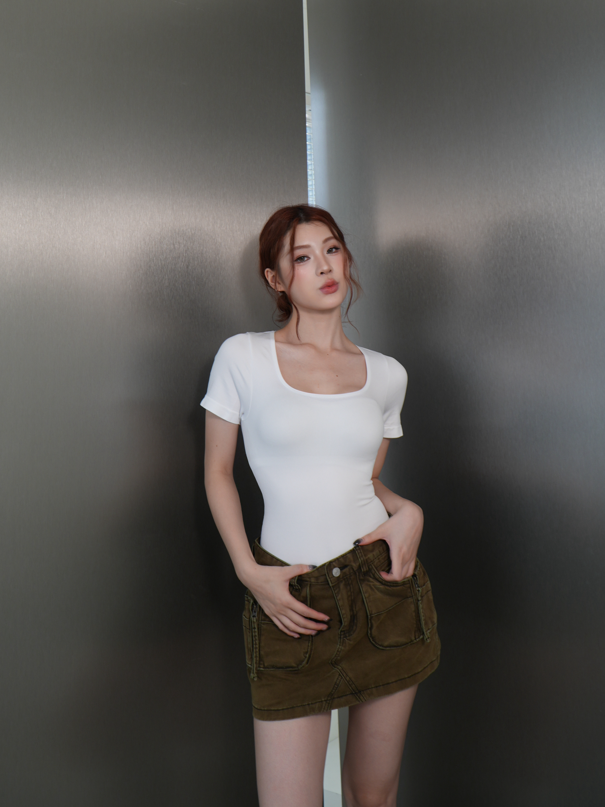 完美曲線漫畫感塑身衣(短袖無罩杯)