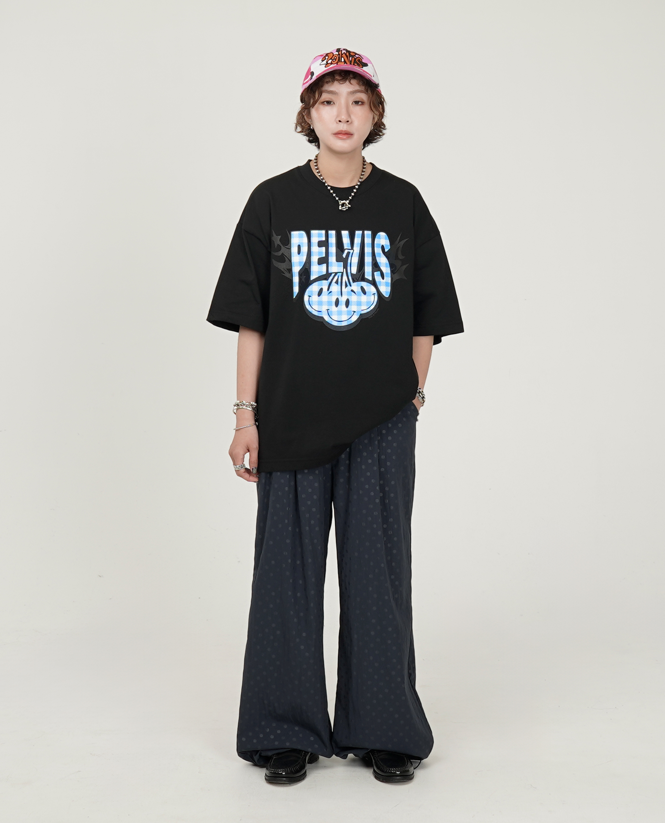 滑料點點下可縮直筒褲