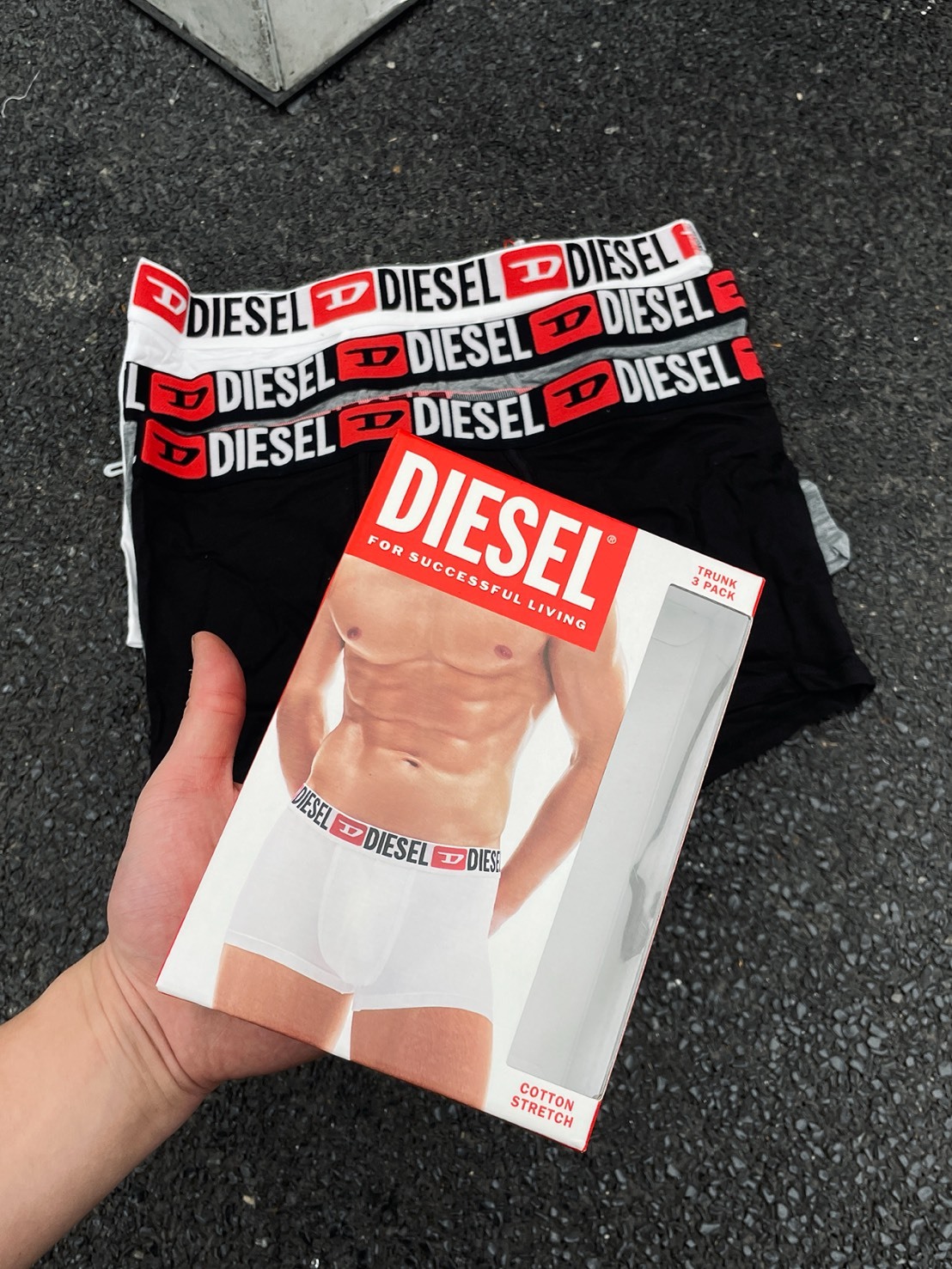 DIESEL 彈力 透氣 平角 內褲 男款 3入裝