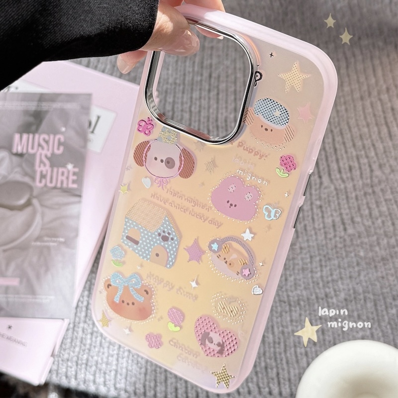 《09261》粉色雷射感小動物們手機殼