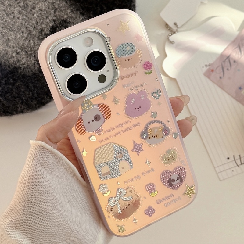 《09261》粉色雷射感小動物們手機殼