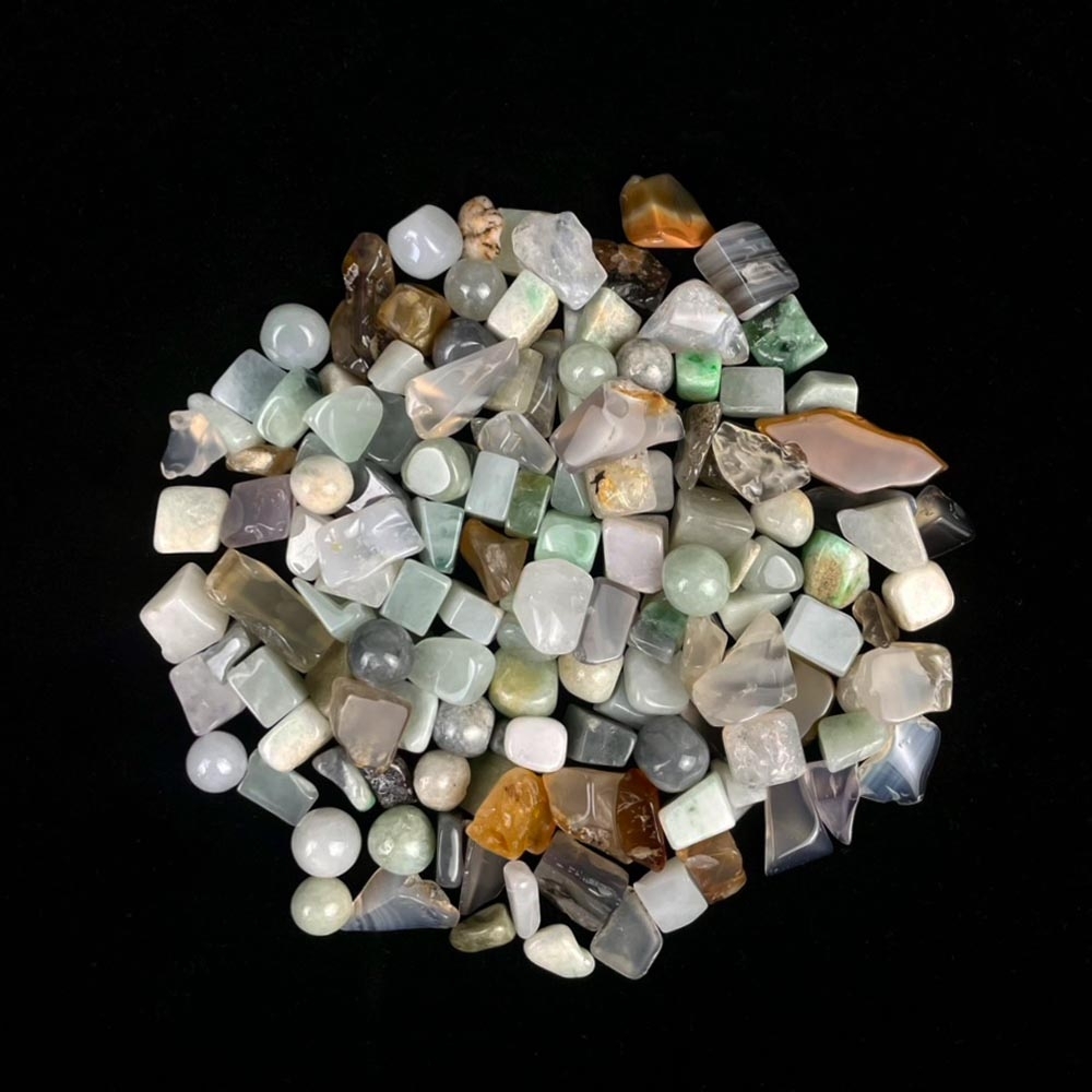 【菩提居】粗粒翡翠瑪瑙碎石200g(五行翡翠)