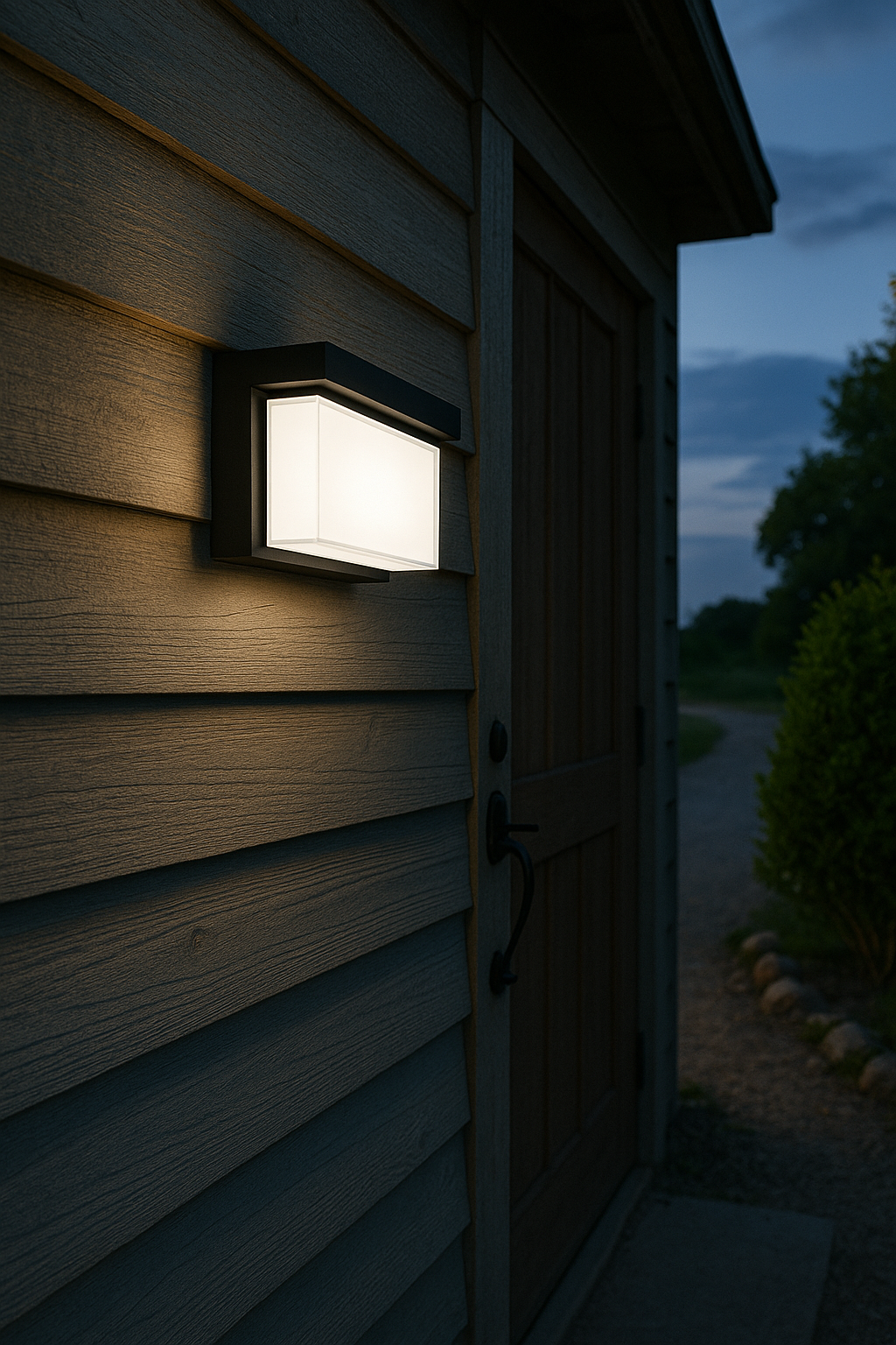 LED 戶外壁燈  24W 三色可調 黑影方(半遮款)