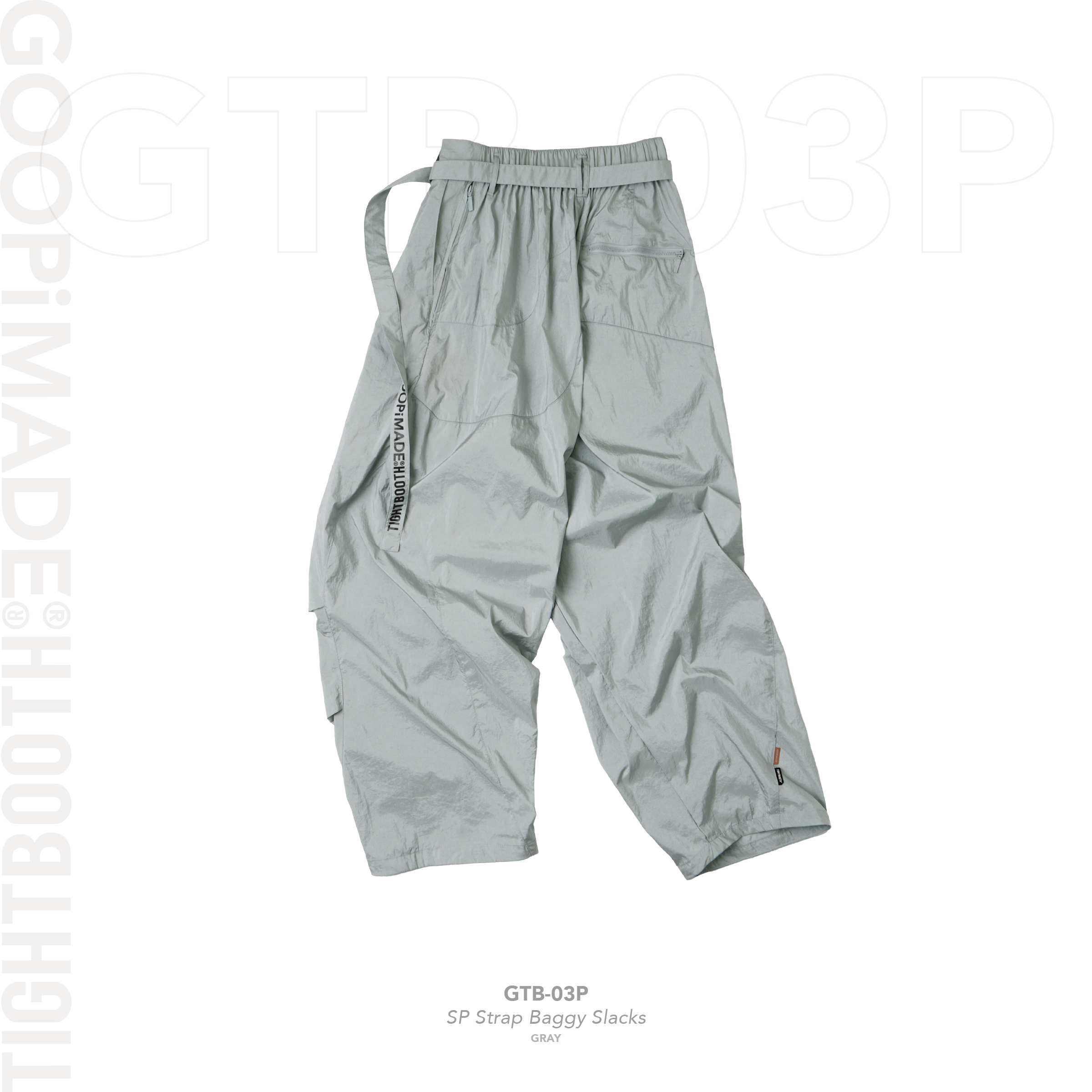 GOOPiMADE “GTB-03P” SP Strap Baggy Slacks - Gray