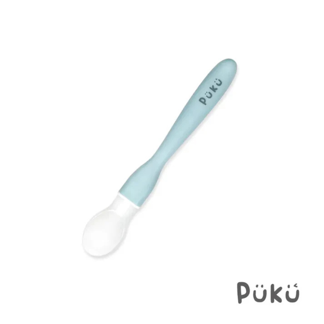 Puku 矽膠餵食湯匙(靜藍/霧粉)