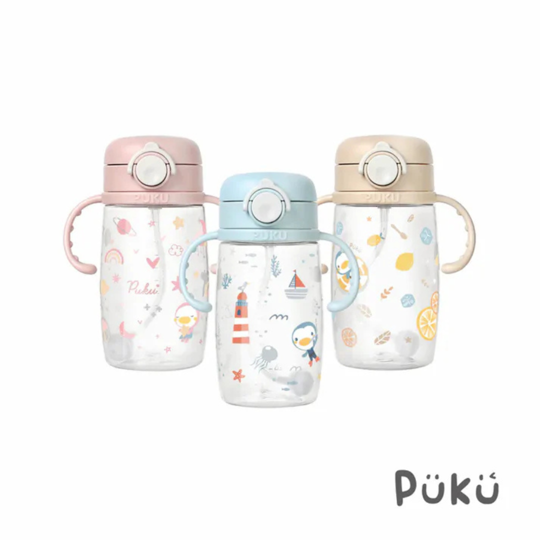 Puku 飄飄奶蓋Tritan吸管學習水杯330ml