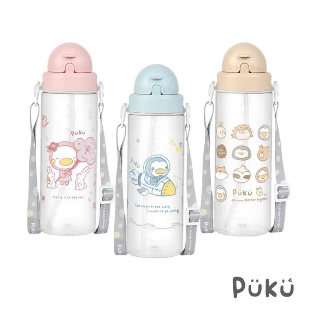 Puku 飄飄奶蓋Tritan吸管隨身水瓶500ml