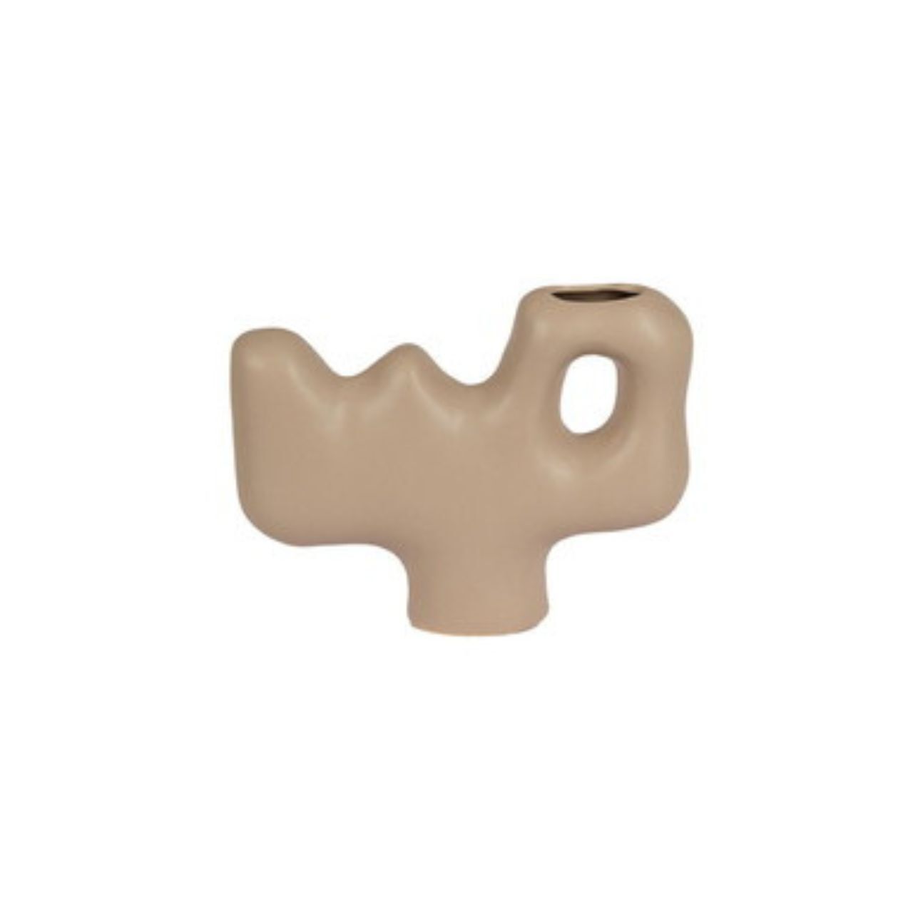 陶瓷花器 柔型 奶茶色