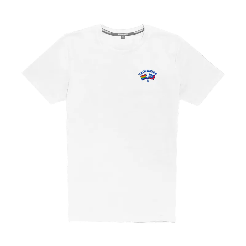 TAIWANIZE Rainbow Collection athletic-fit modal T-shirt with rainbow and Taiwan flag embroidery