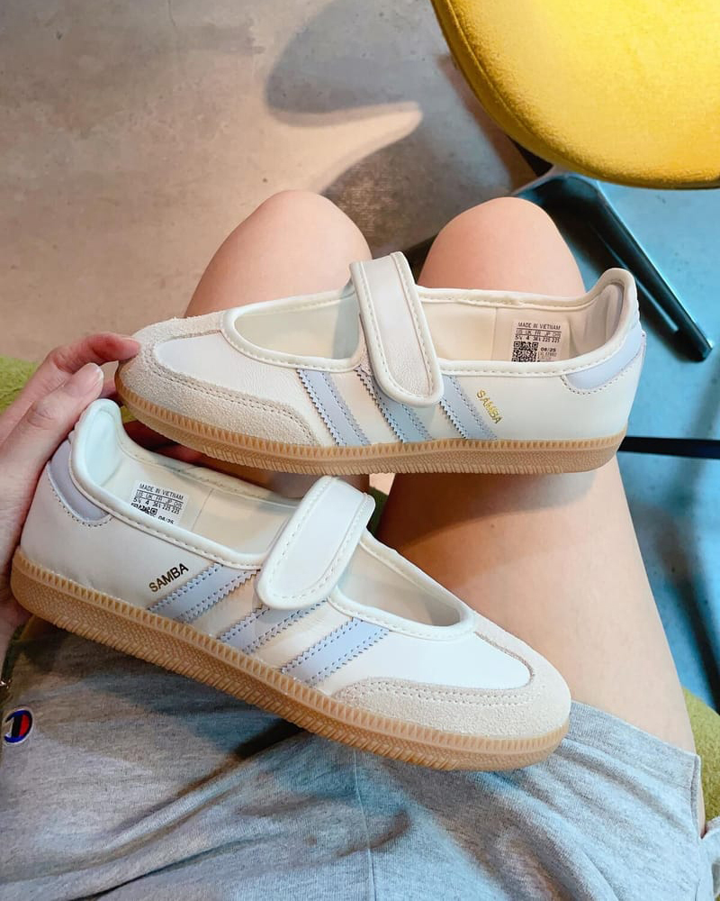 ADIDAS SAMBA JANE 海鹽寶寶藍 奶油藍 奶油白 米色 淡藍色 瑪莉珍鞋 涼鞋 女鞋 JR7339 / 調貨