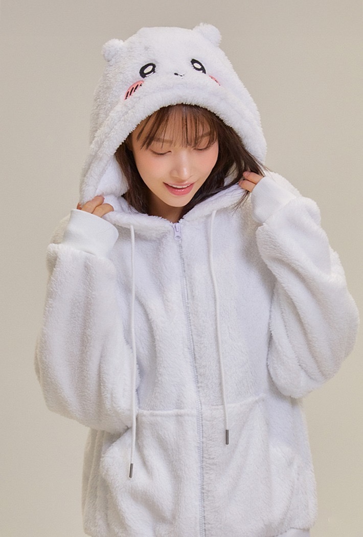 【現貨】韓國代購 SPAO x Chiikawa 2025新款 吉伊卡哇 聯名 烏薩奇 吉伊 小八貓 絨毛 毛茸茸 帶耳 外套