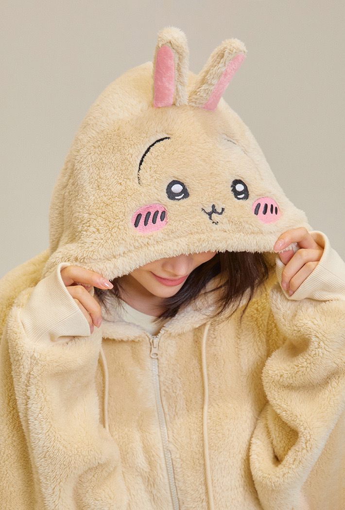 【現貨】韓國代購 SPAO x Chiikawa 2025新款 吉伊卡哇 聯名 烏薩奇 吉伊 小八貓 絨毛 毛茸茸 帶耳 外套