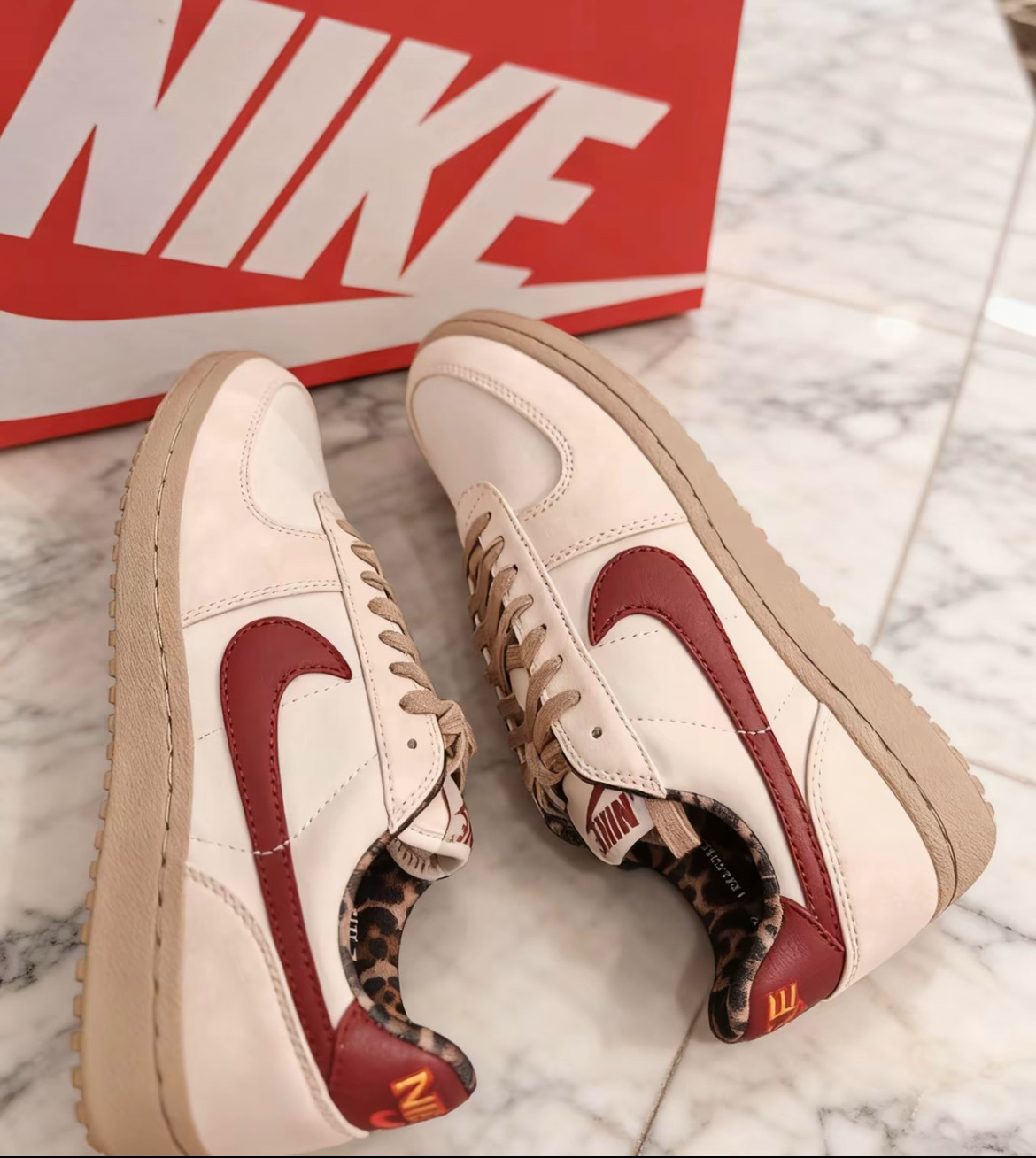 女鞋 NIKE W FIELD GENERAL 米酒紅 豹紋 刺繡 復古 皮革 運動 休閒鞋【IM6688-062】