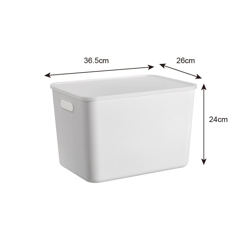 附蓋收納箱/白 26×24×36.5cm