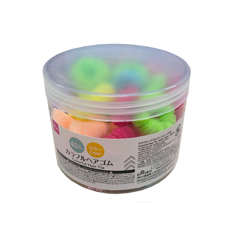 附收納盒髮圈/彩色 40入