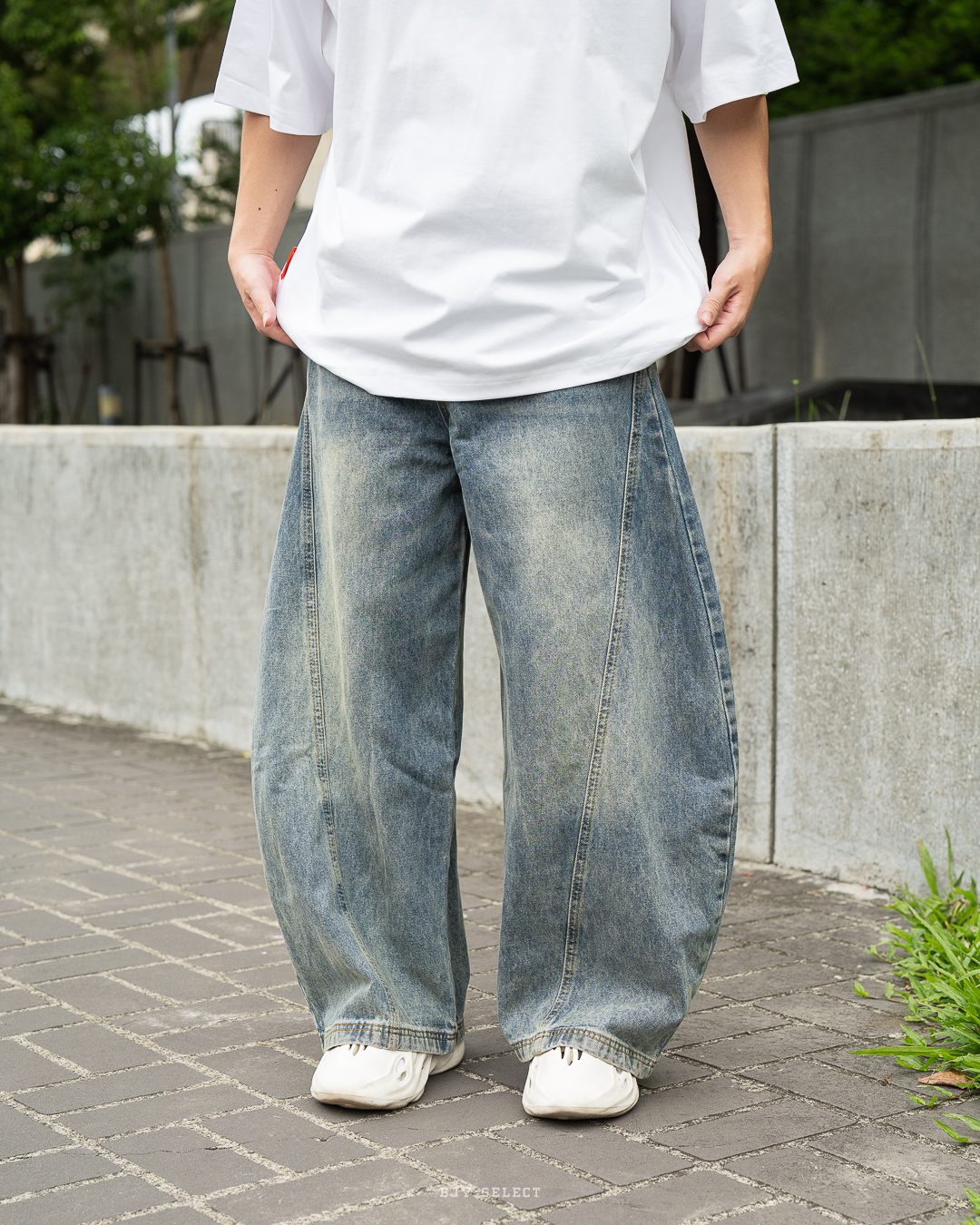 #預購 Tailor collection 美式水洗做舊 寬鬆闊腿 彎刀牛仔褲 G6491