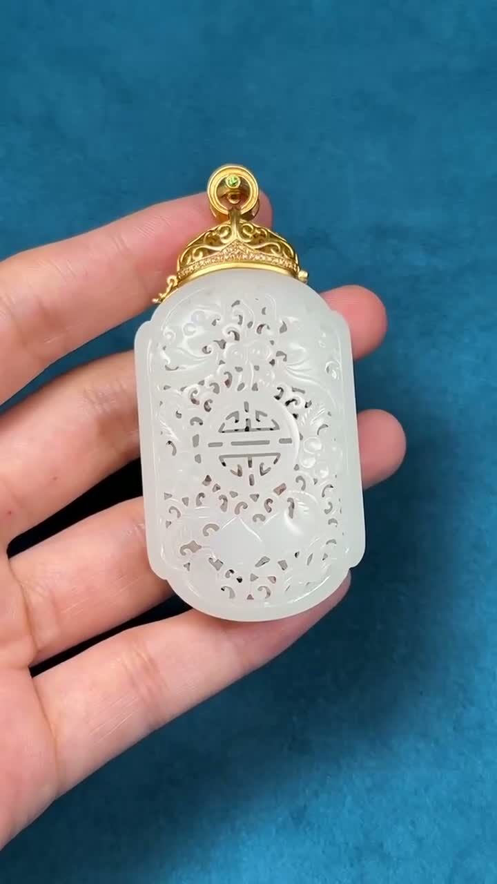 和田玉福壽雙全,天然和田玉軟玉