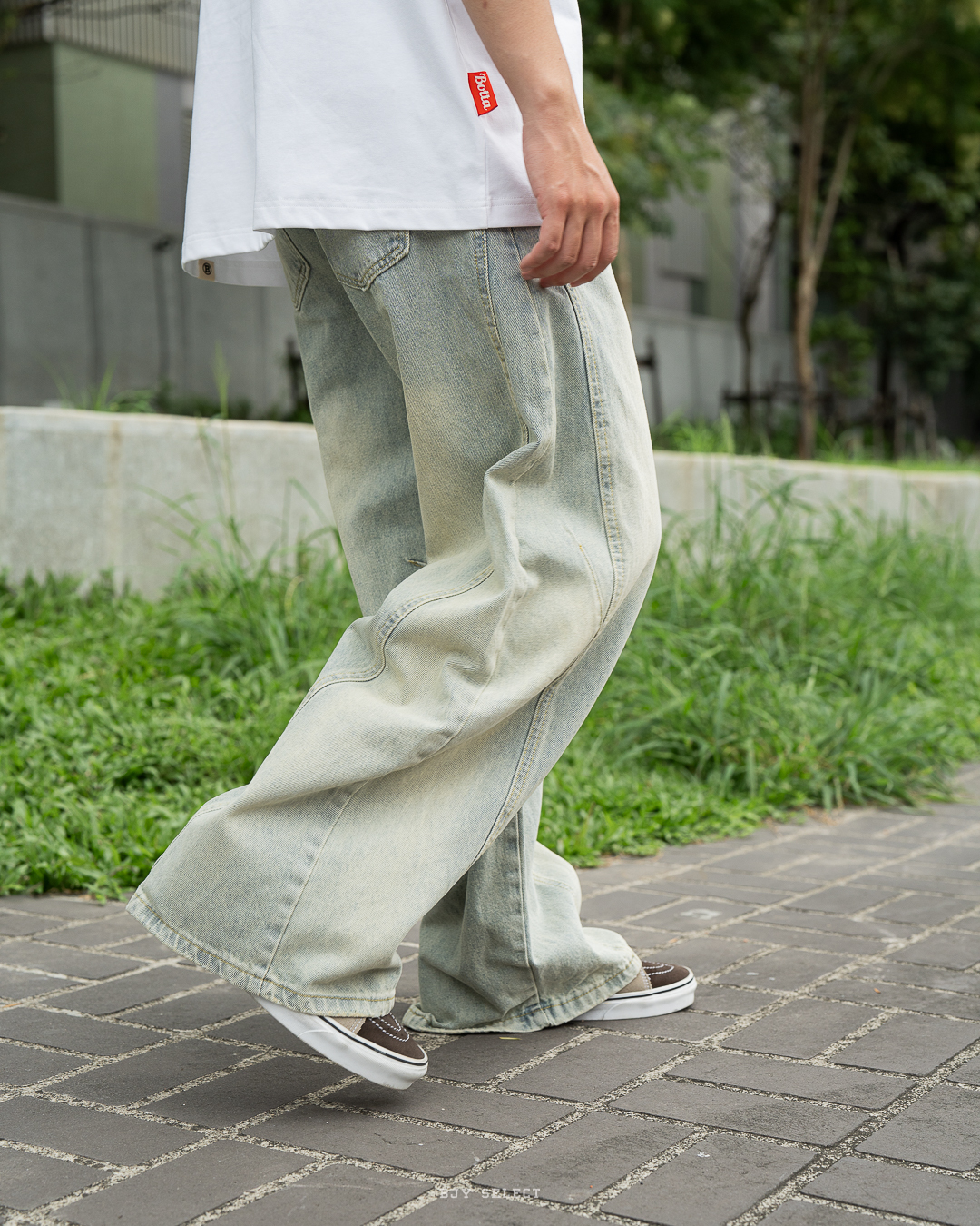 #預購 Tailor collection 美式 復古 拼接 彎刀牛仔褲 三色