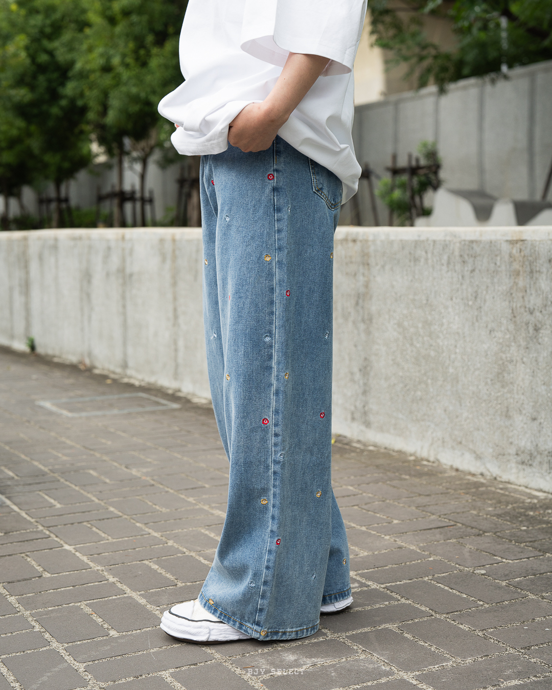 #預購 Tailor collection 美式彩色小碎花刺繡 直筒牛仔褲 女款