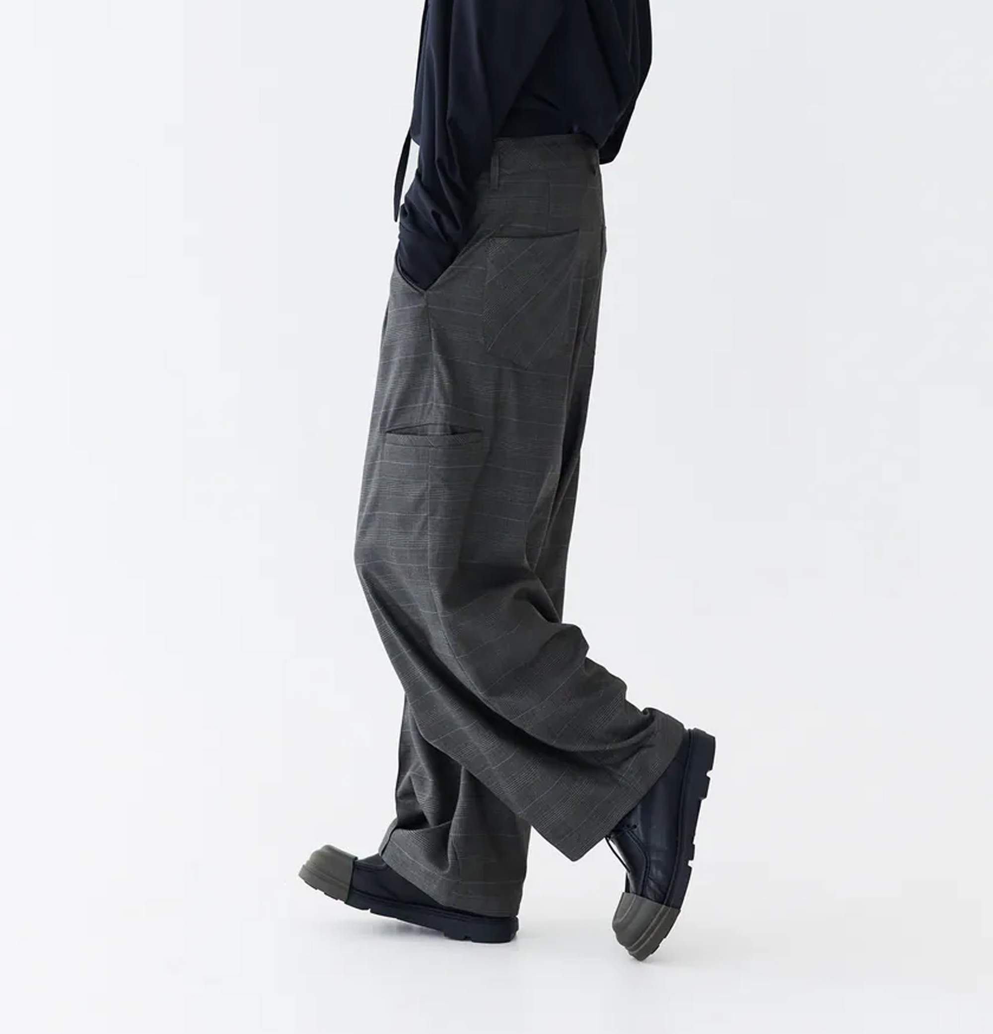 MELSIGN 格紋長褲 復刻款 灰/深灰 25 S/S Baggy Tartan Trousers X