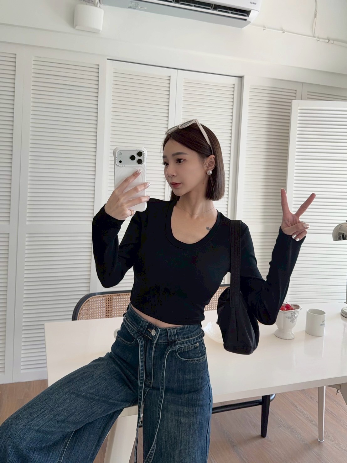 Q彈圓領長袖BRATOP