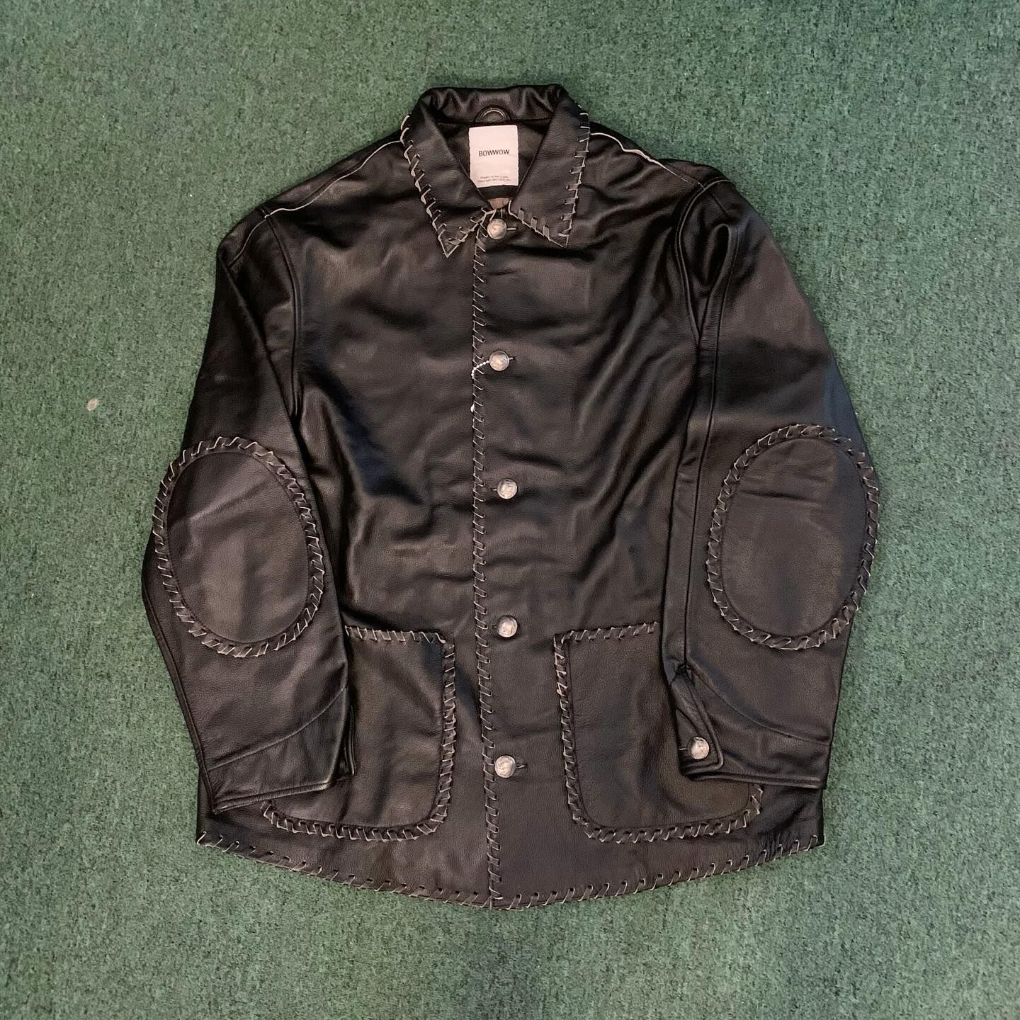 BOWWOW 2025 A/W BRAIDED LEATHER COVERALL JACKET *牛皮 - BLACK SIZE L