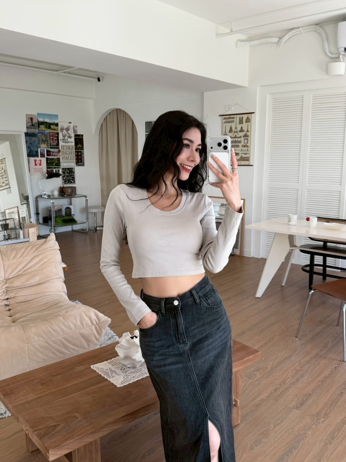 Q彈圓領長袖BRATOP