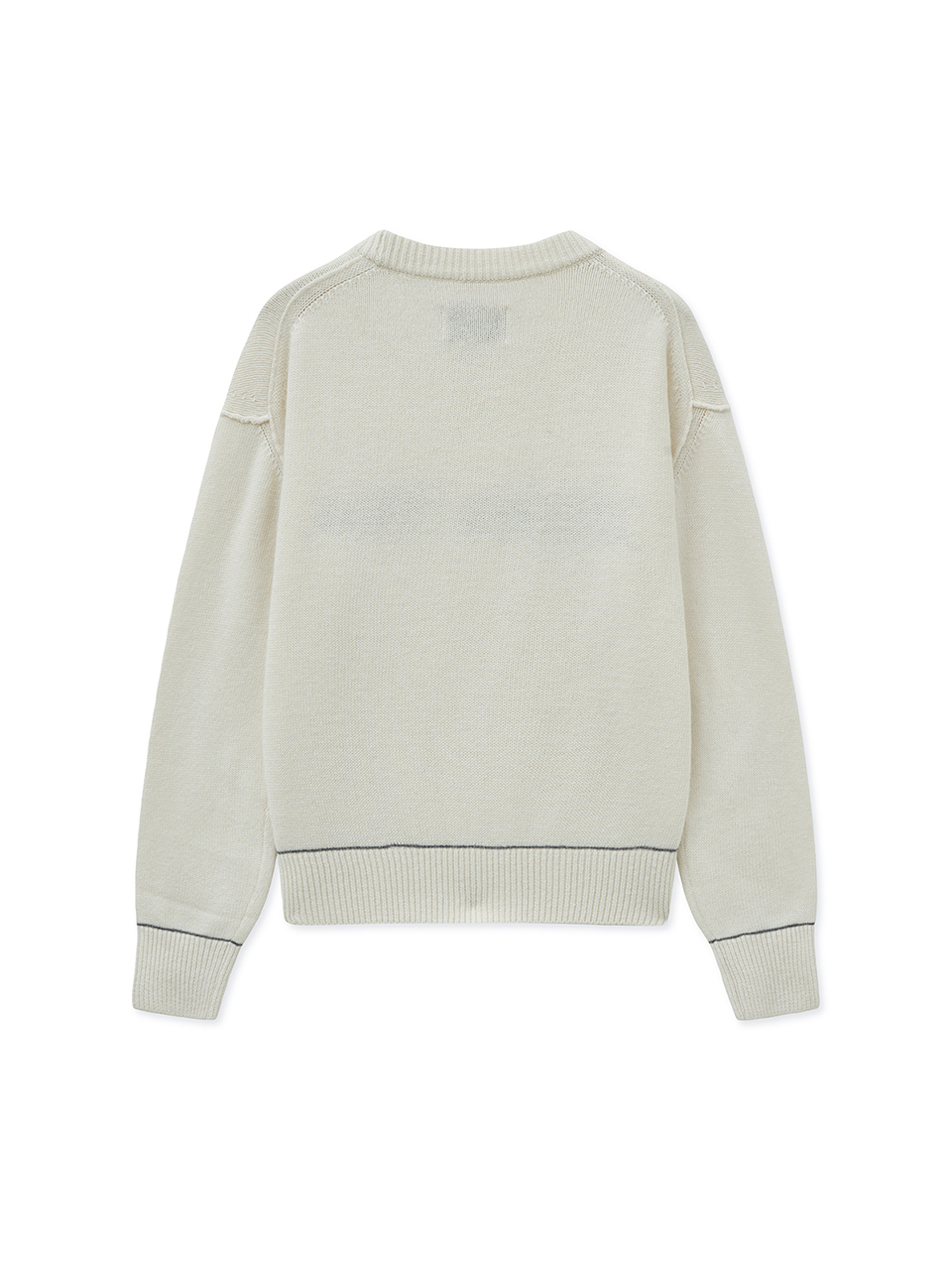 撞色LOGO針織毛衣 象牙白