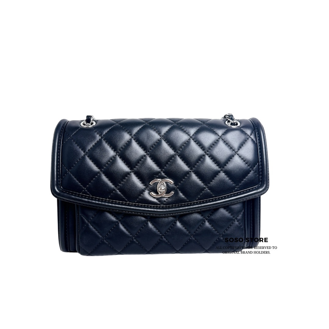 Chanel Geometric Flap Bag - Black / Shw