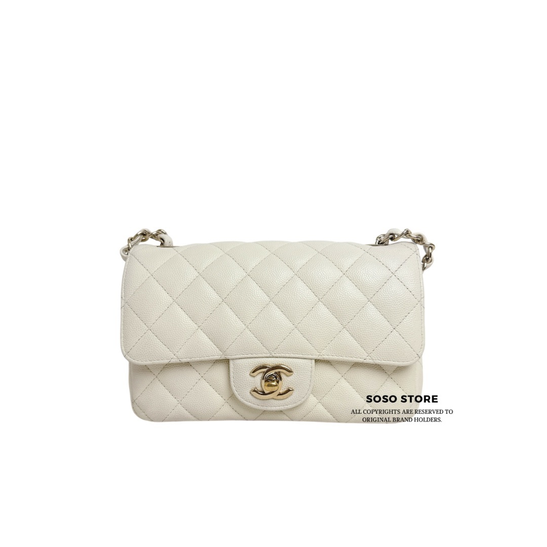 Chanel Classic Flap Bag 20 cm - White / Ghw