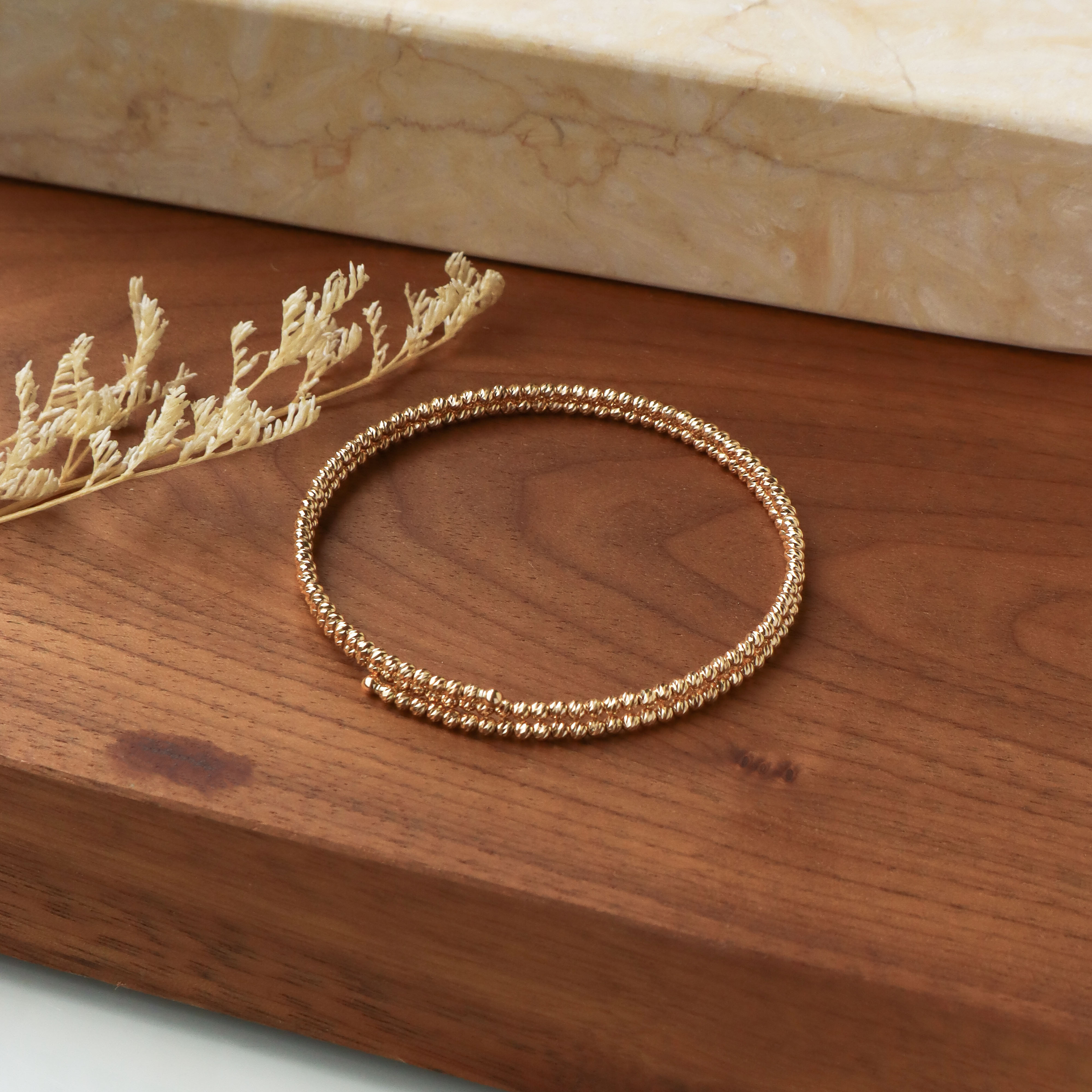 【周年慶限定】18K/日本設計款系列-切割串珠手環