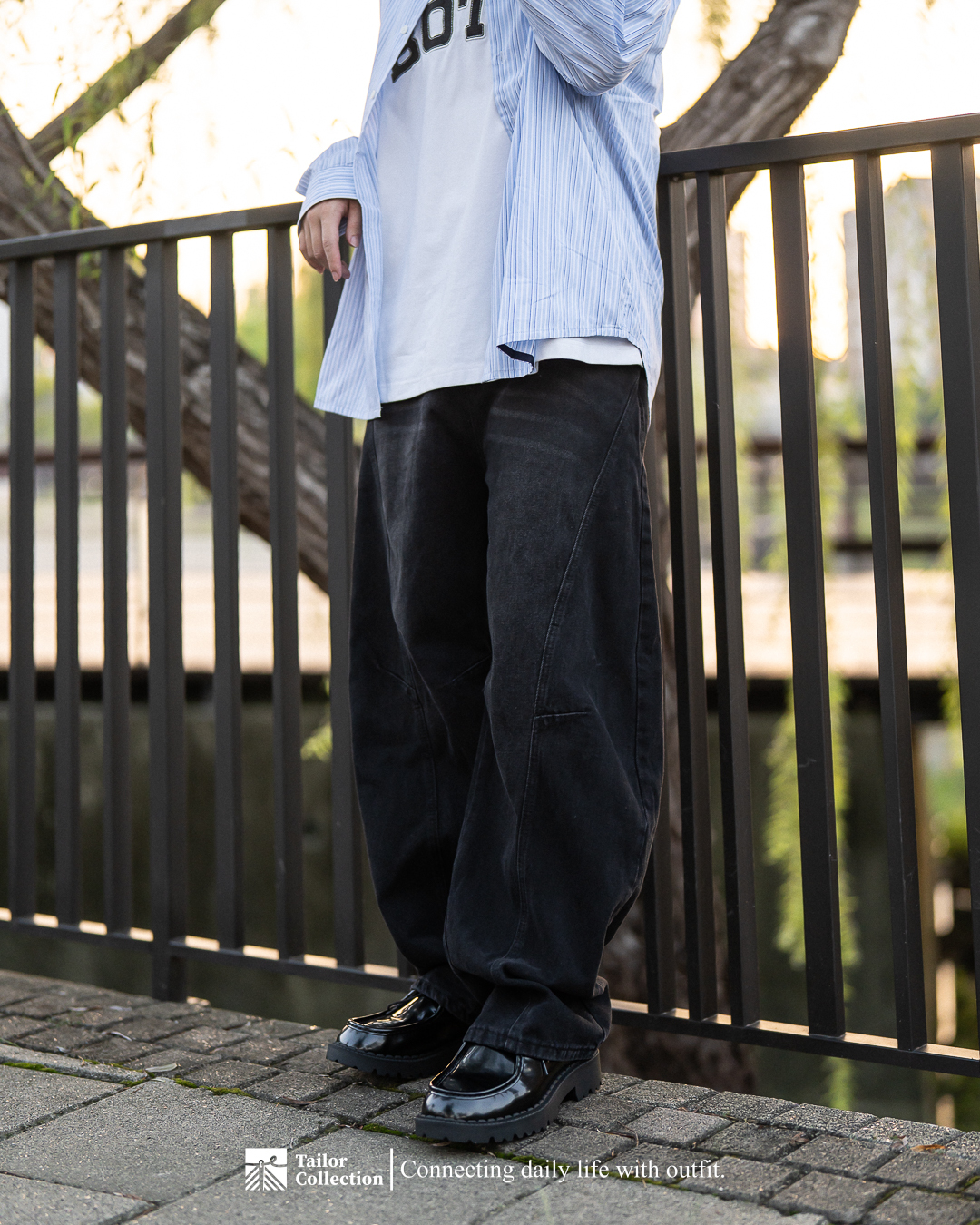 #現貨+預購 Tailor collection 分割結構 做舊水洗 復古輪廓 彎刀牛仔褲 兩色 T2509