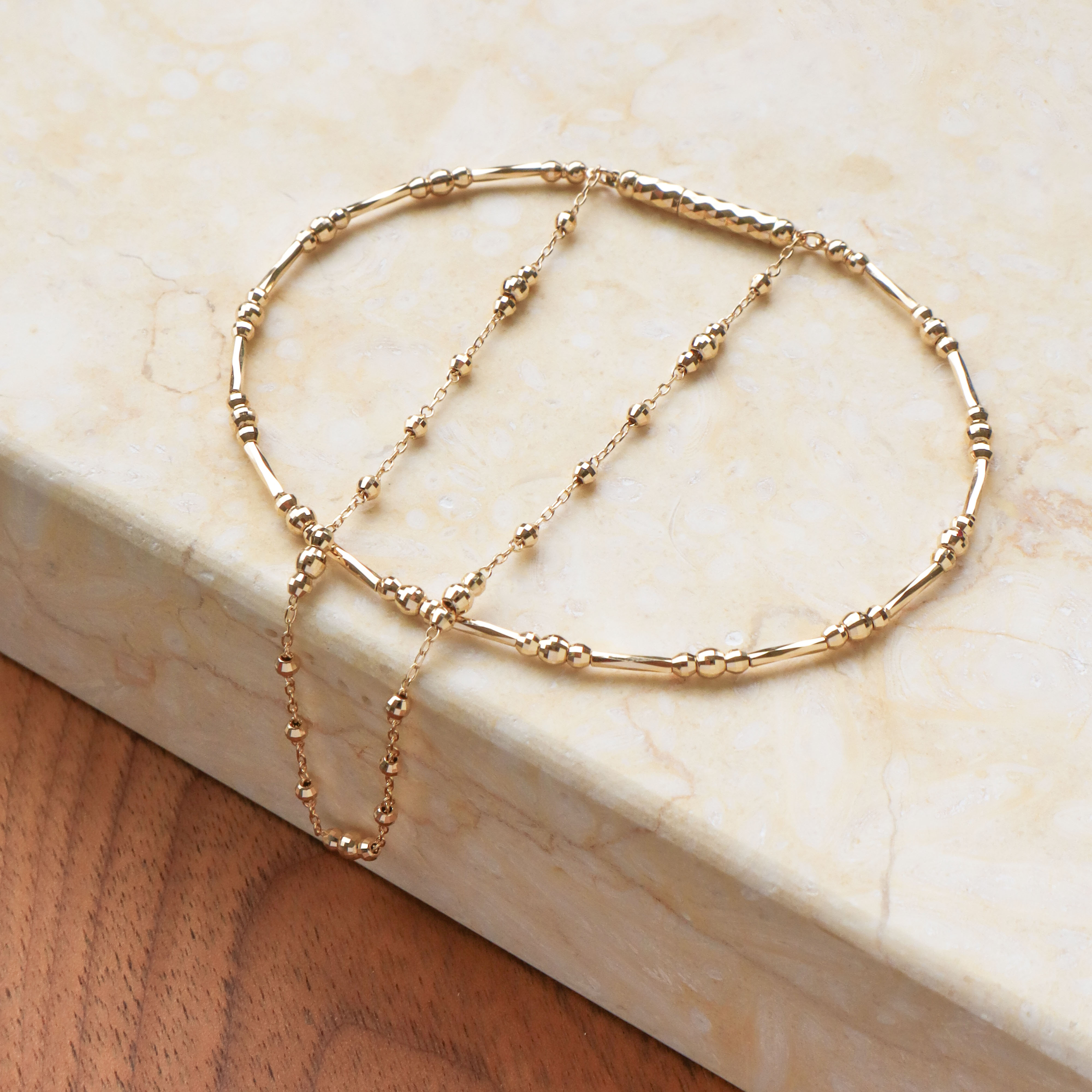 【周年慶限定】18K/日本設計款系列-躍流雙圈手環鍊