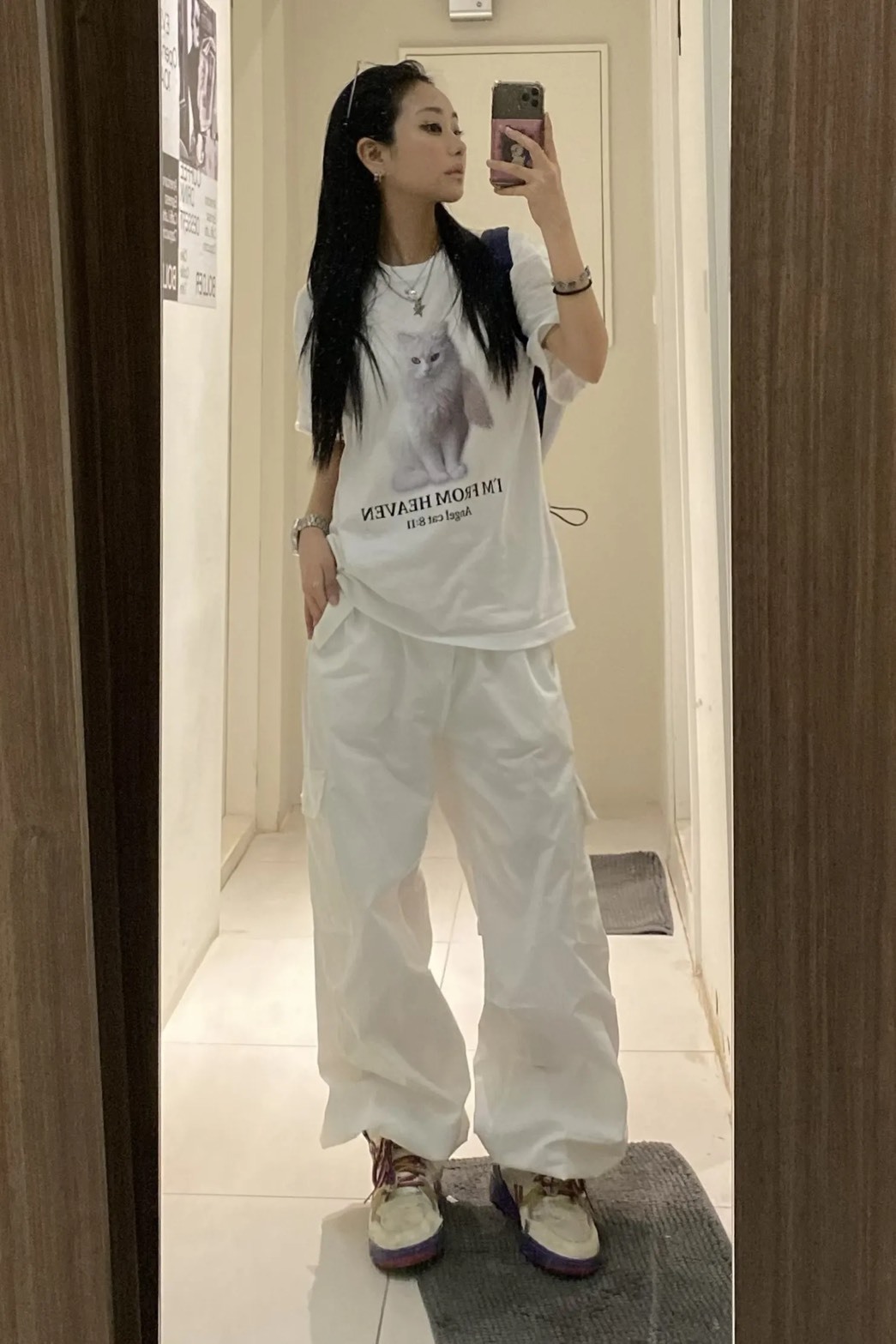 【代購】ITZAVIBE ANGEL CAT T-SHIRTS VER.3_WHITE 貓貓天使短踢 Karina同款 短袖 白色 天使 男女