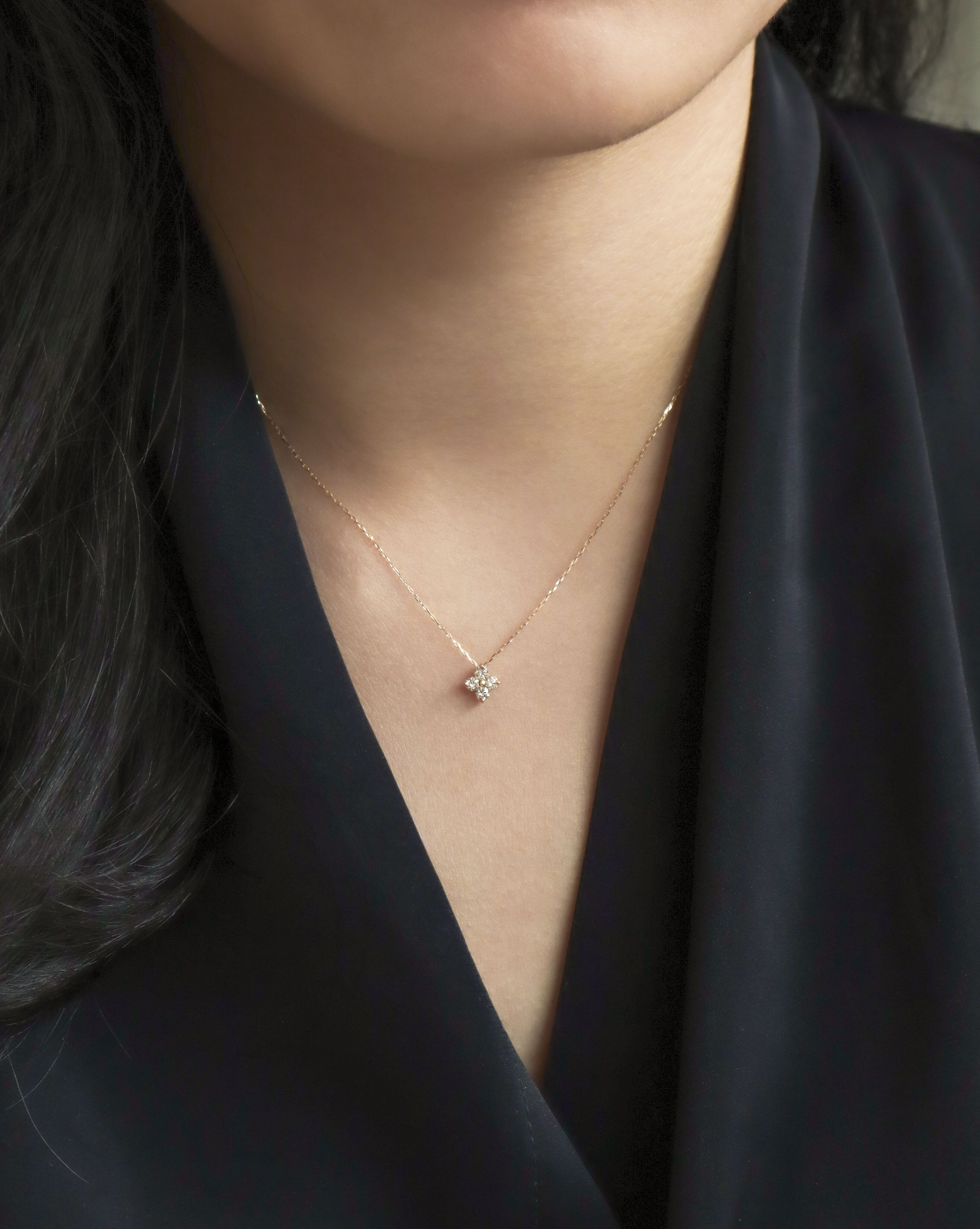 【周年慶限定】18K/真鑽十字小花項鍊