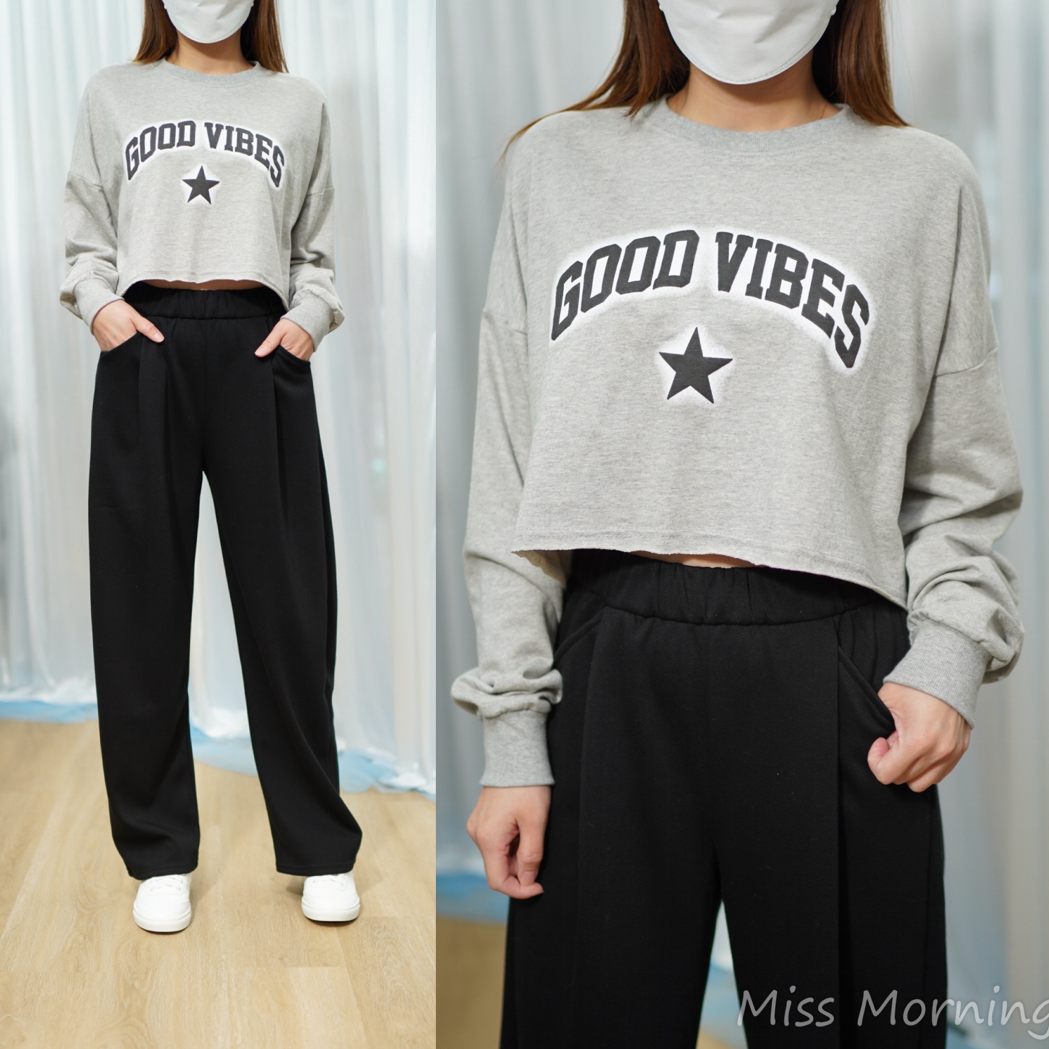 福利款薄珠底短身衛衣(14808)&福利款靚棉長腳悠閑褲(34020)