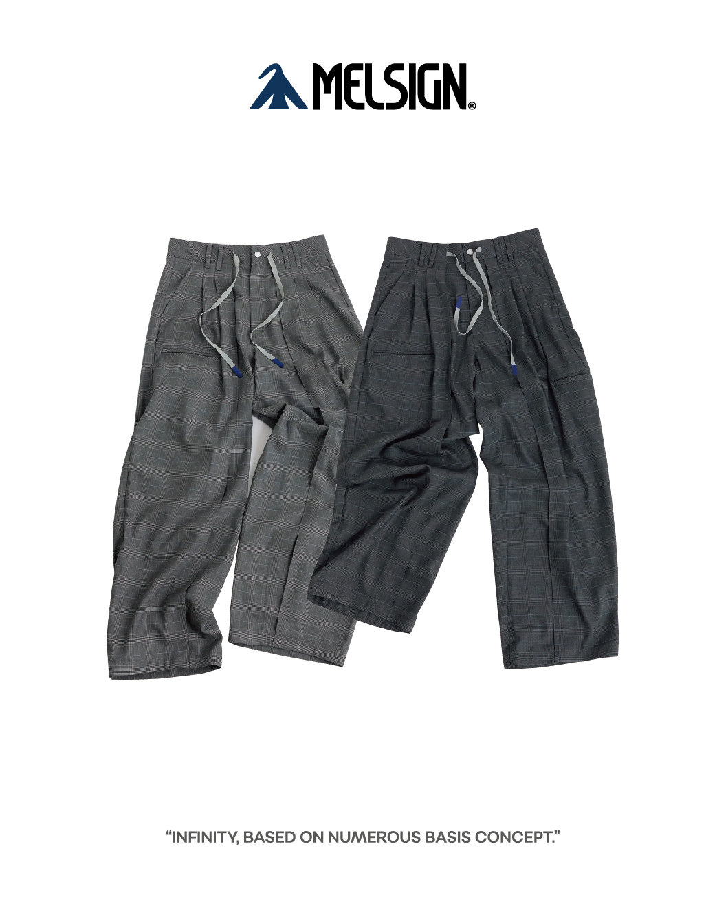 MELSIGN 格紋長褲 復刻款 灰/深灰 25 S/S Baggy Tartan Trousers X