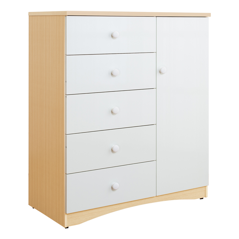 南亞塑鋼-3.3尺五抽單門塑鋼斗櫃/收納櫃/置物櫃-弧形底座