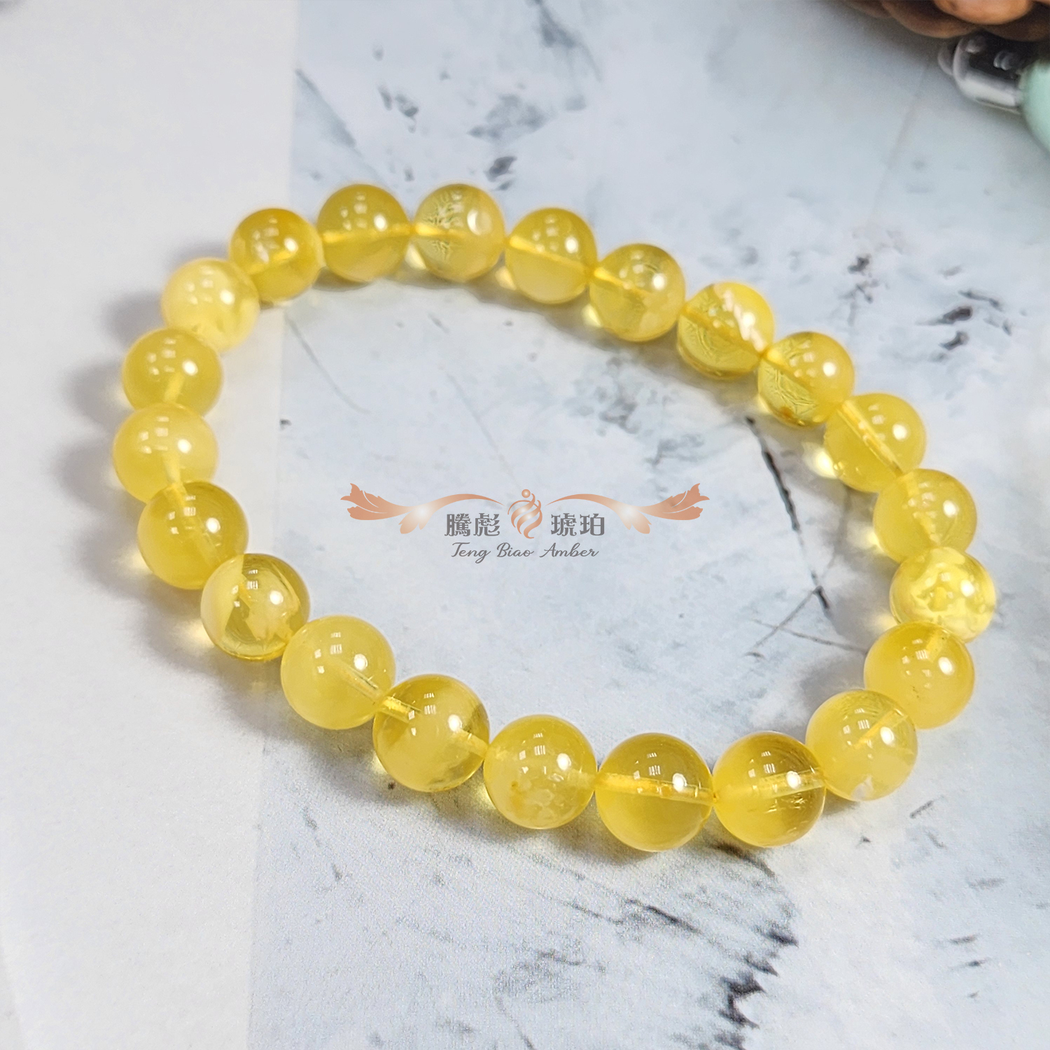 騰彪琥珀 天然琥珀蜜蠟 金絞意境蜜蠟 靈動飄渺 經典單圈 素色手鍊