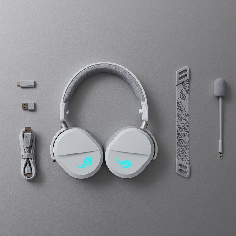 米特3C數位–ASUS 華碩 ROG Pelta White 白色無線電競耳機/90YH0410-BHUA10