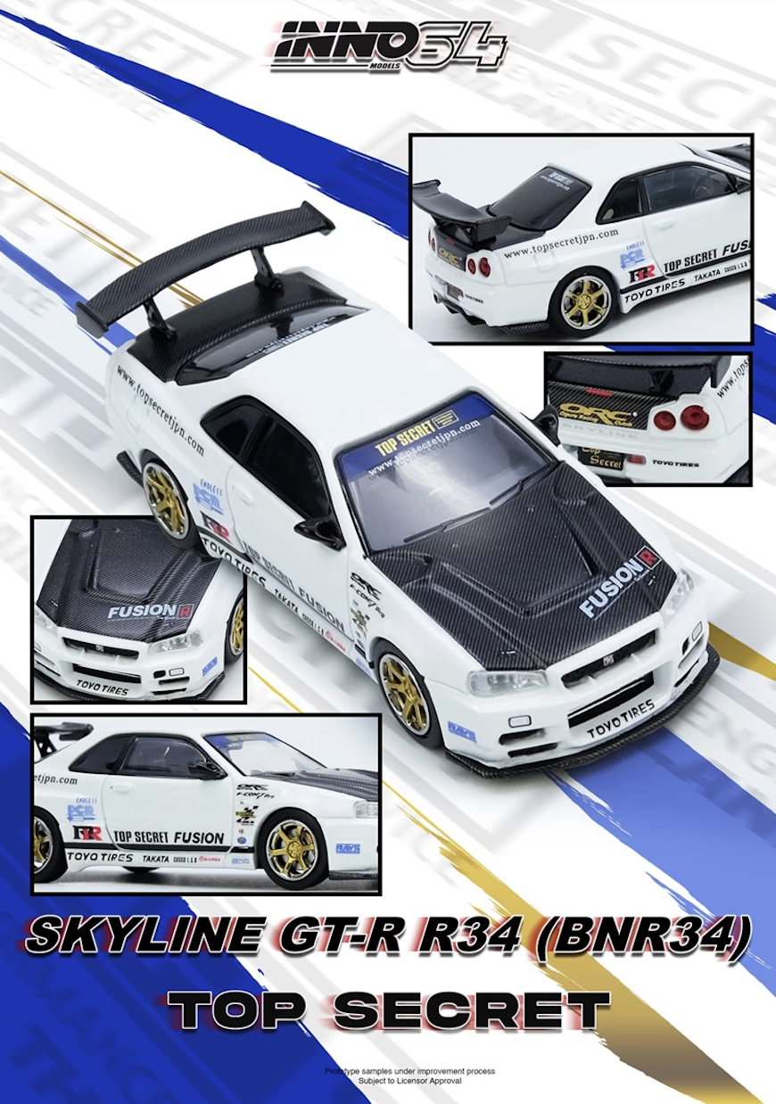 【預訂】INNO64 Top Secret R34 GT-R White