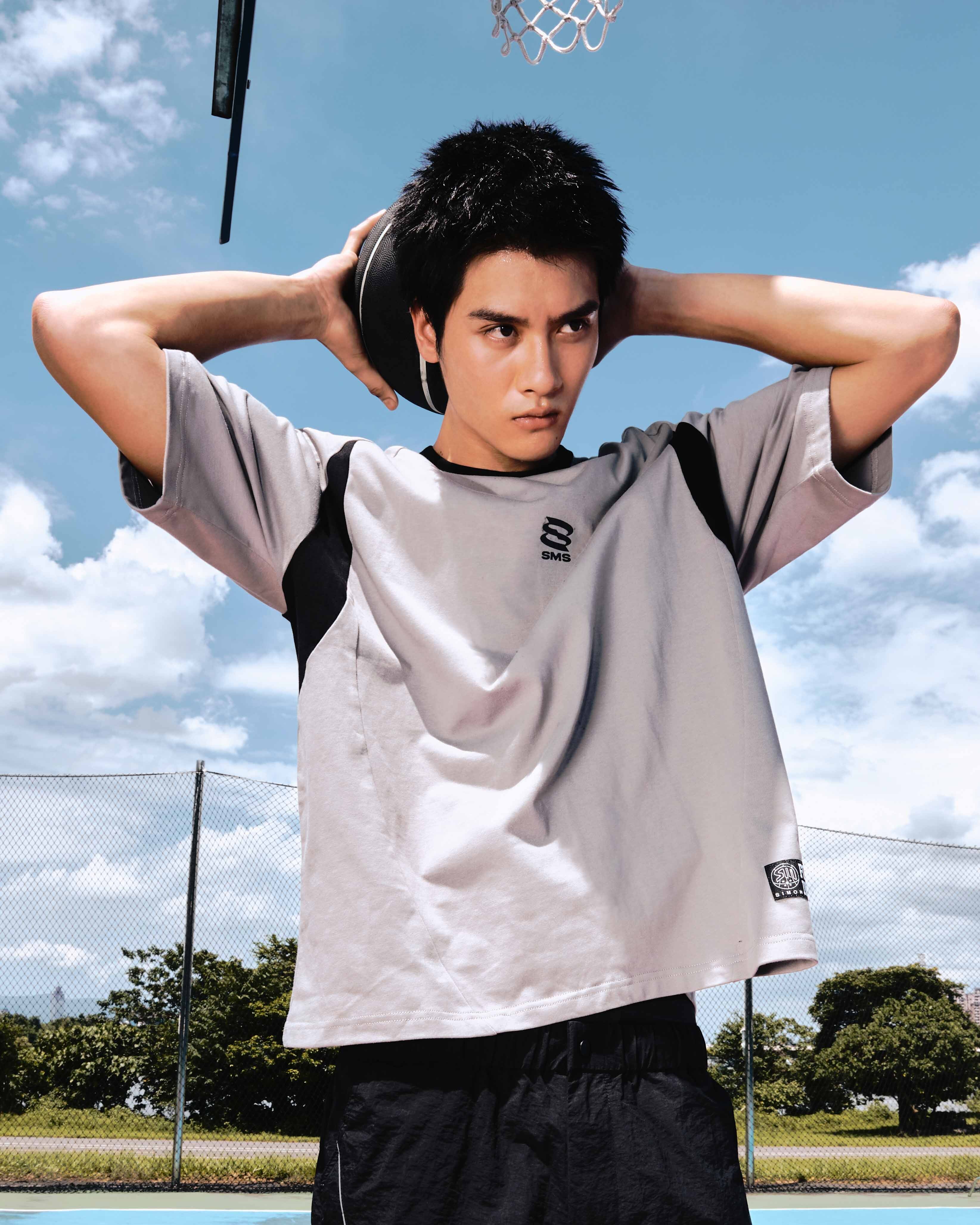 SIMON MADE TS-2526 CUT-IN 突破防守線 拼接 短T