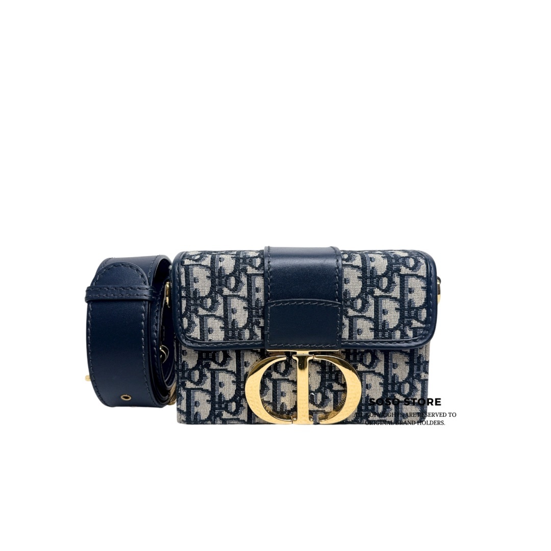Dior Montaigne 30 Box - Navy / Ghw