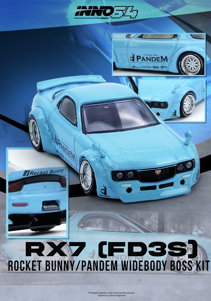 【預訂】INNO64 Pandem Rocket Bunny RX7 (FD3S) Tiffany Blue