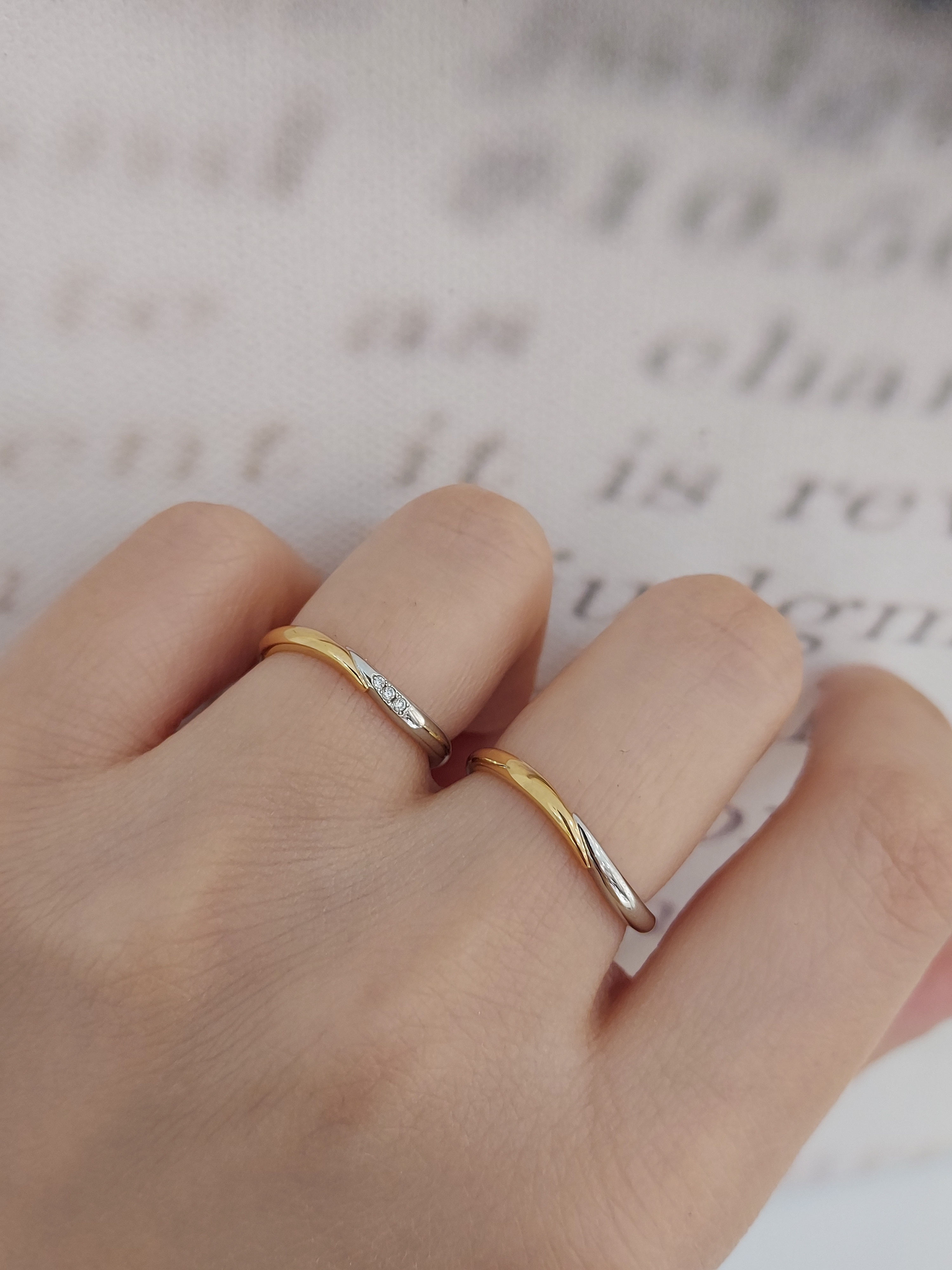 Anelli di Ginza - TENEREZZA 鉑金 (Pt900)/ 18K 玫瑰金 結婚戒指