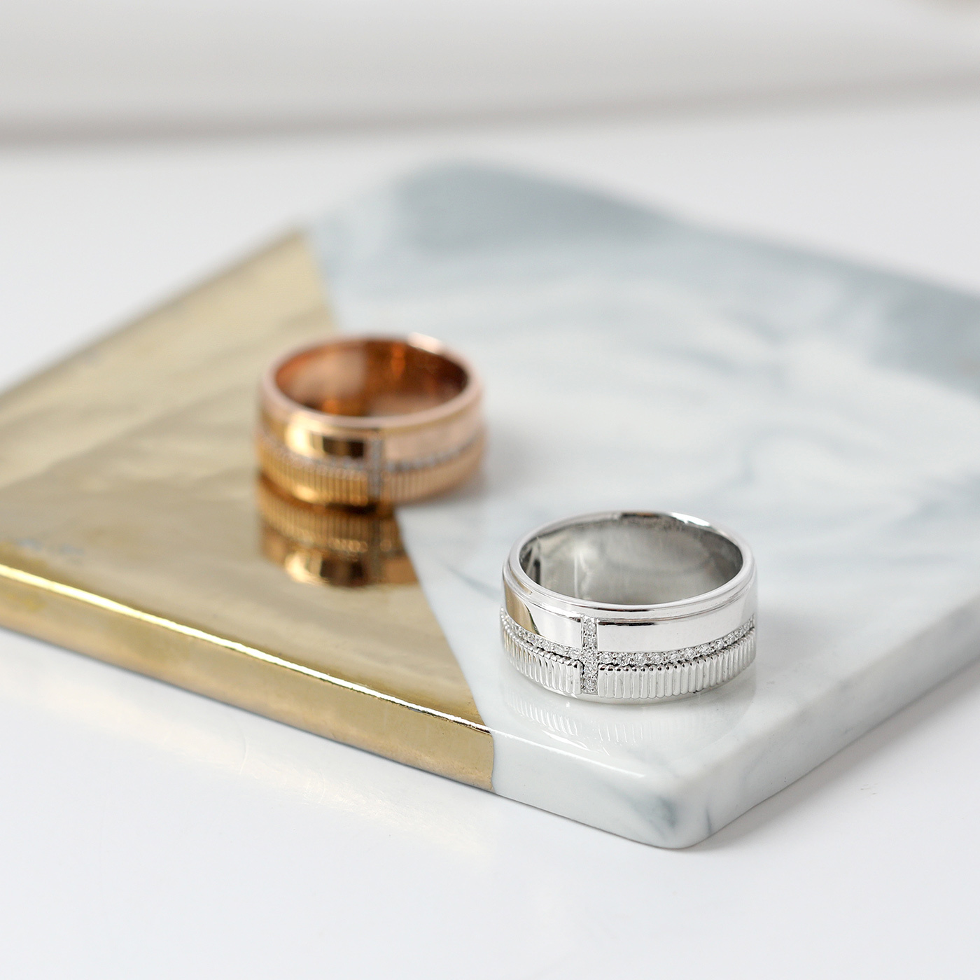 信仰軌跡 — 十字架鑽男戒