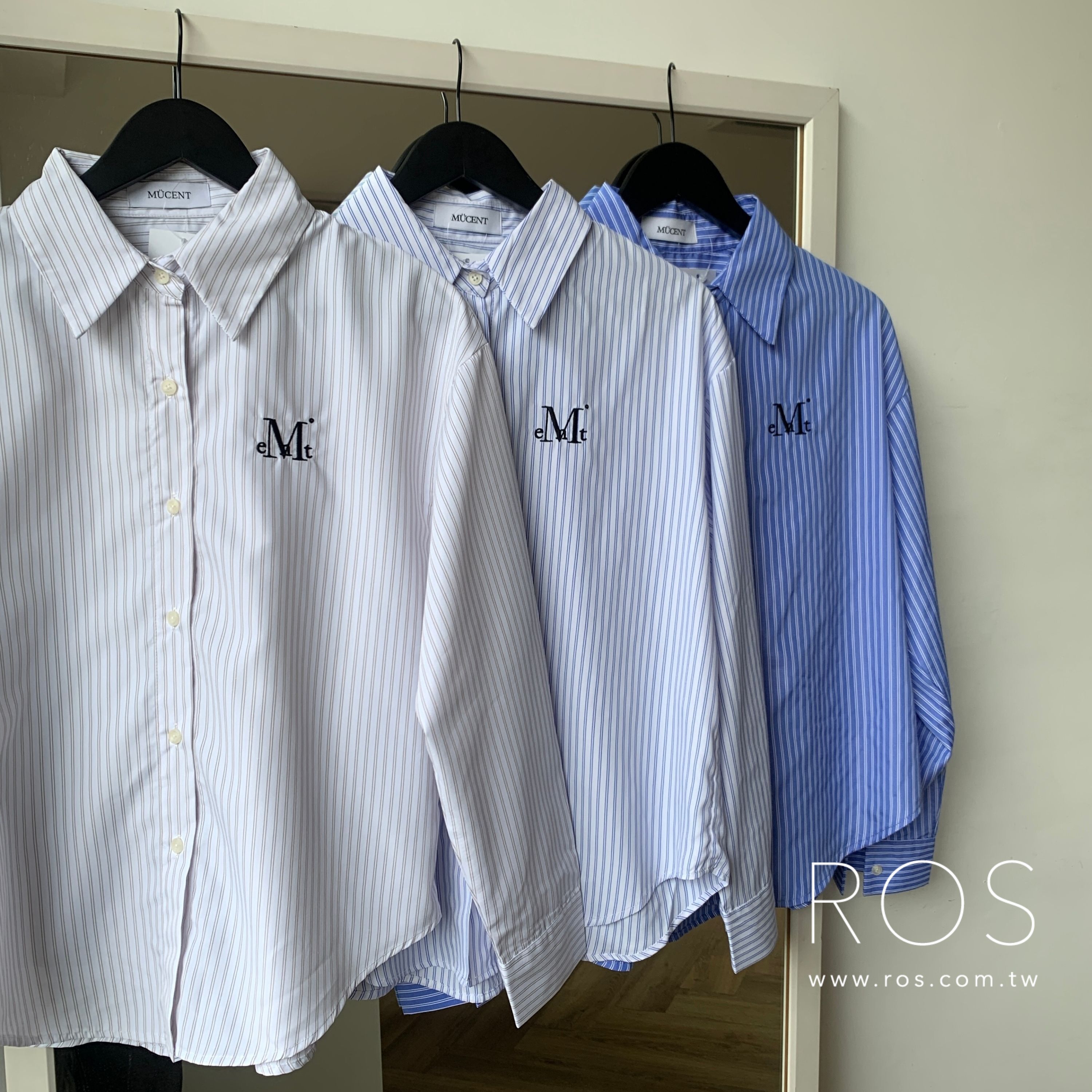 🇰🇷韓國 MUCENT 經典Logo 條紋襯衫(3colors)