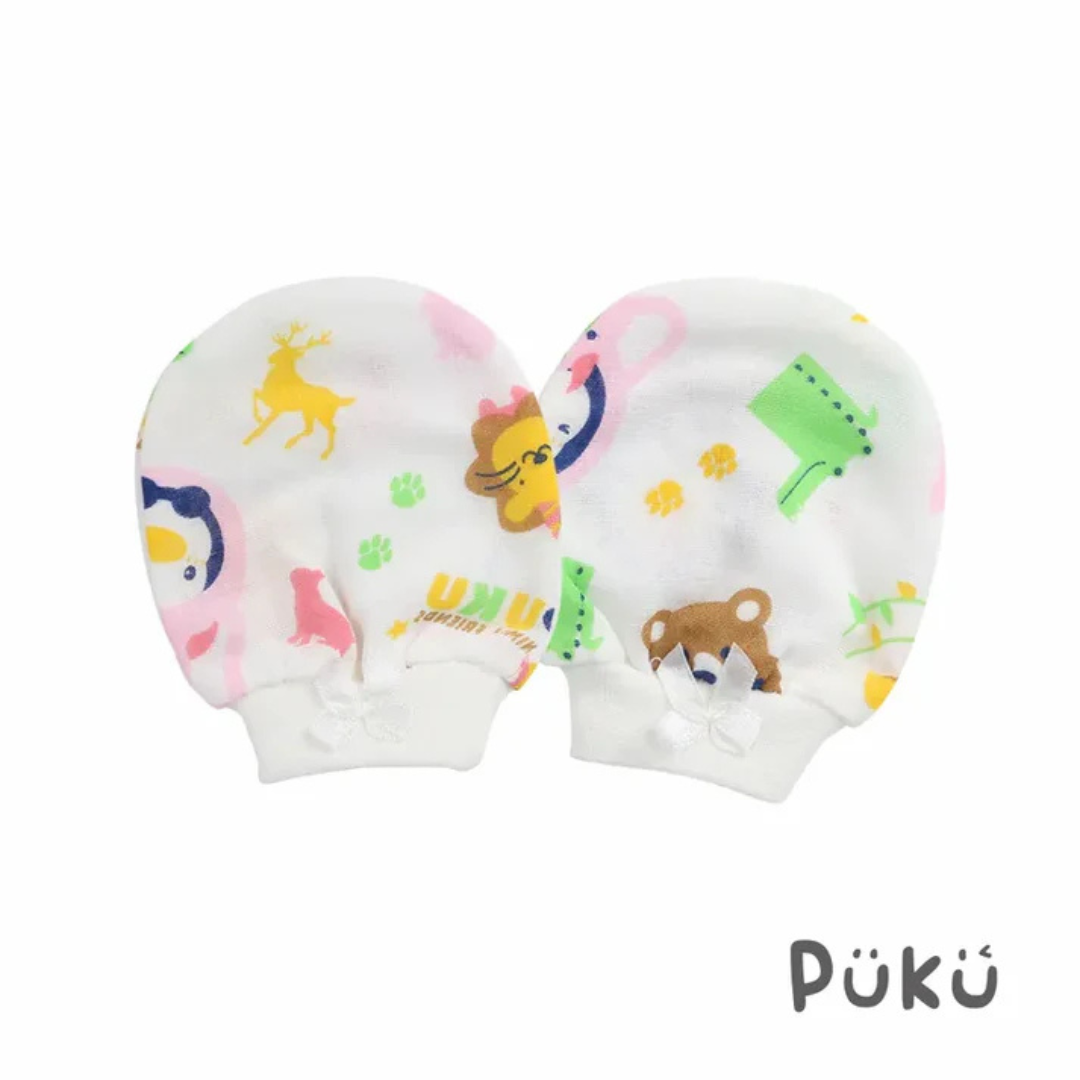 Puku 印花紗布手套0~12m適用